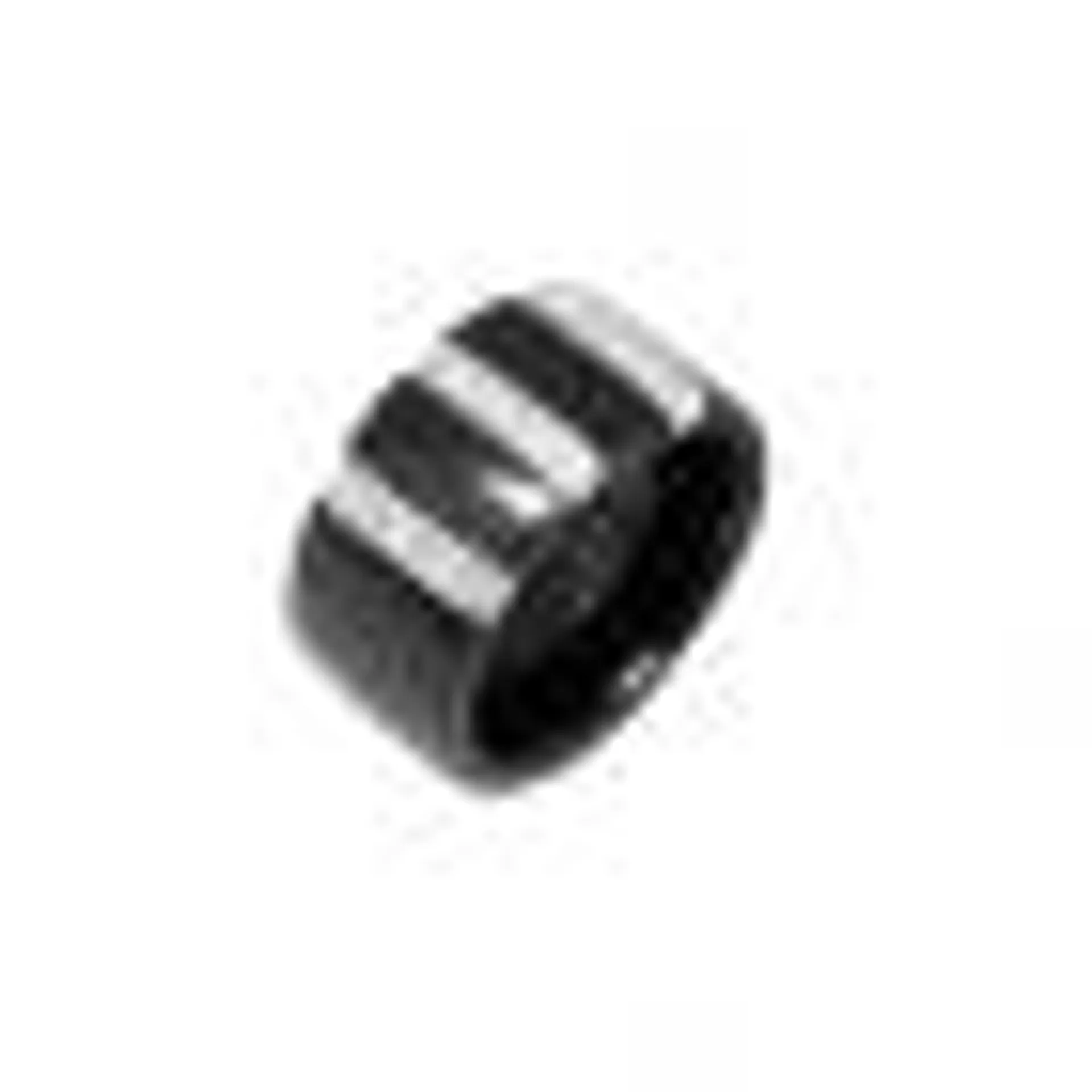 Bague Carador corps large céramique noire, oxydes de zirconium