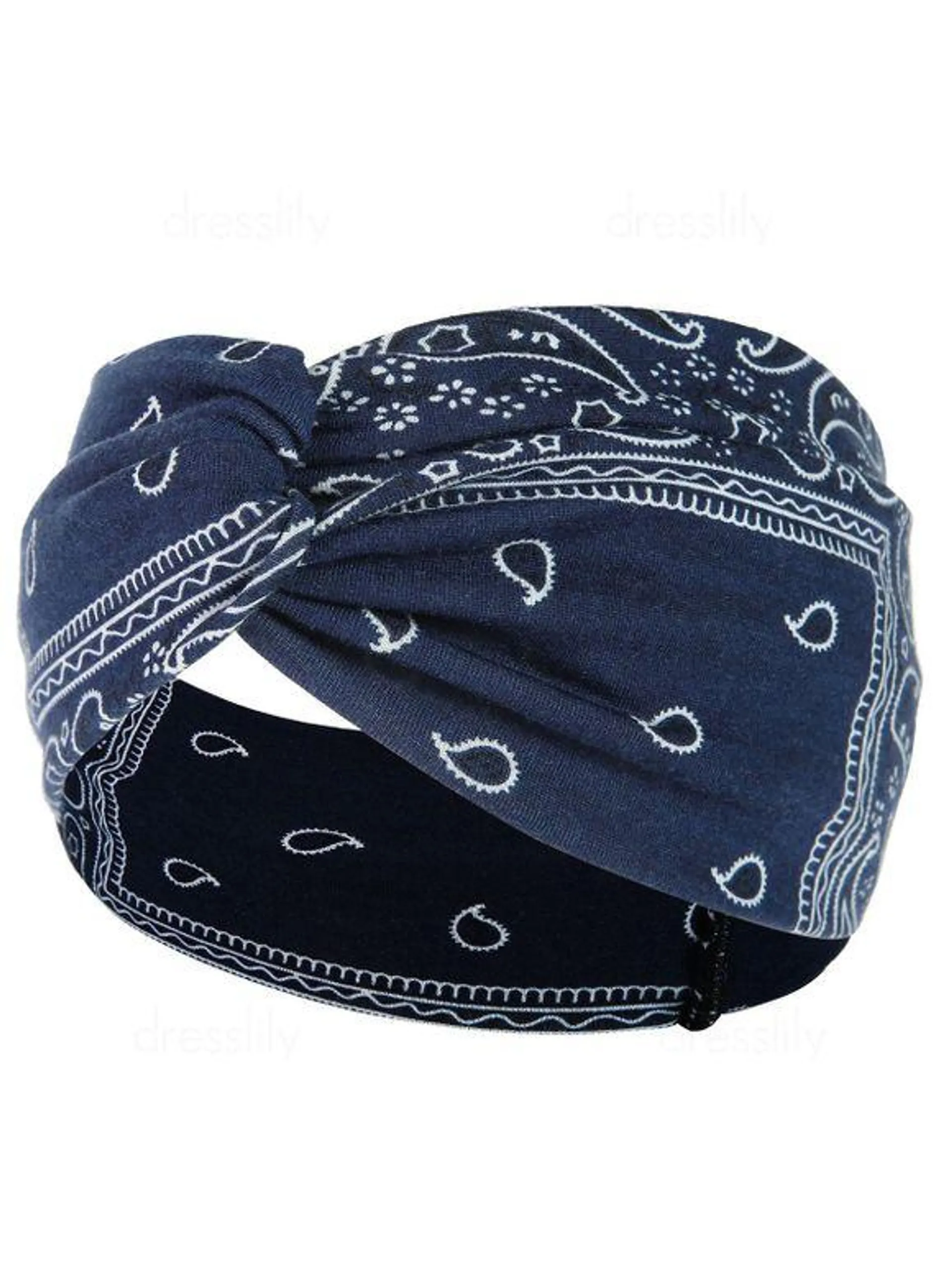 Bandeau de Sport Large Torsadé à Imprimé Bohémien