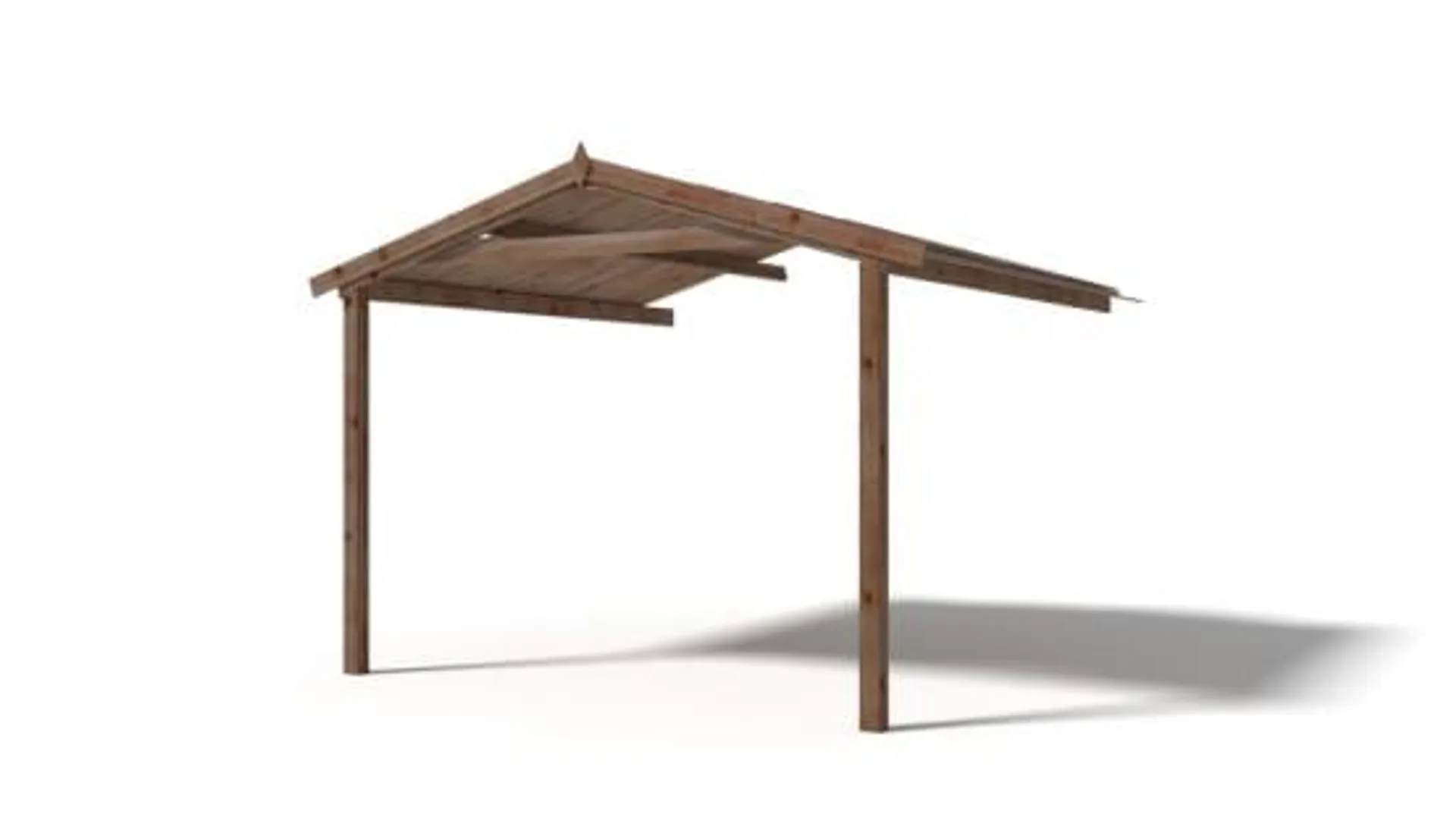 Avant-toit en bois 3x3m pour le chalet de jardin 3m, traité, marron - DOM539