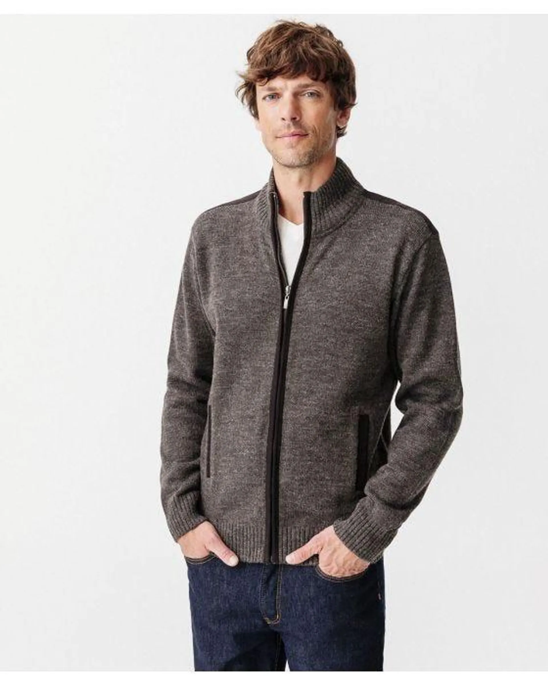 Gilet bi-matière 30% laine