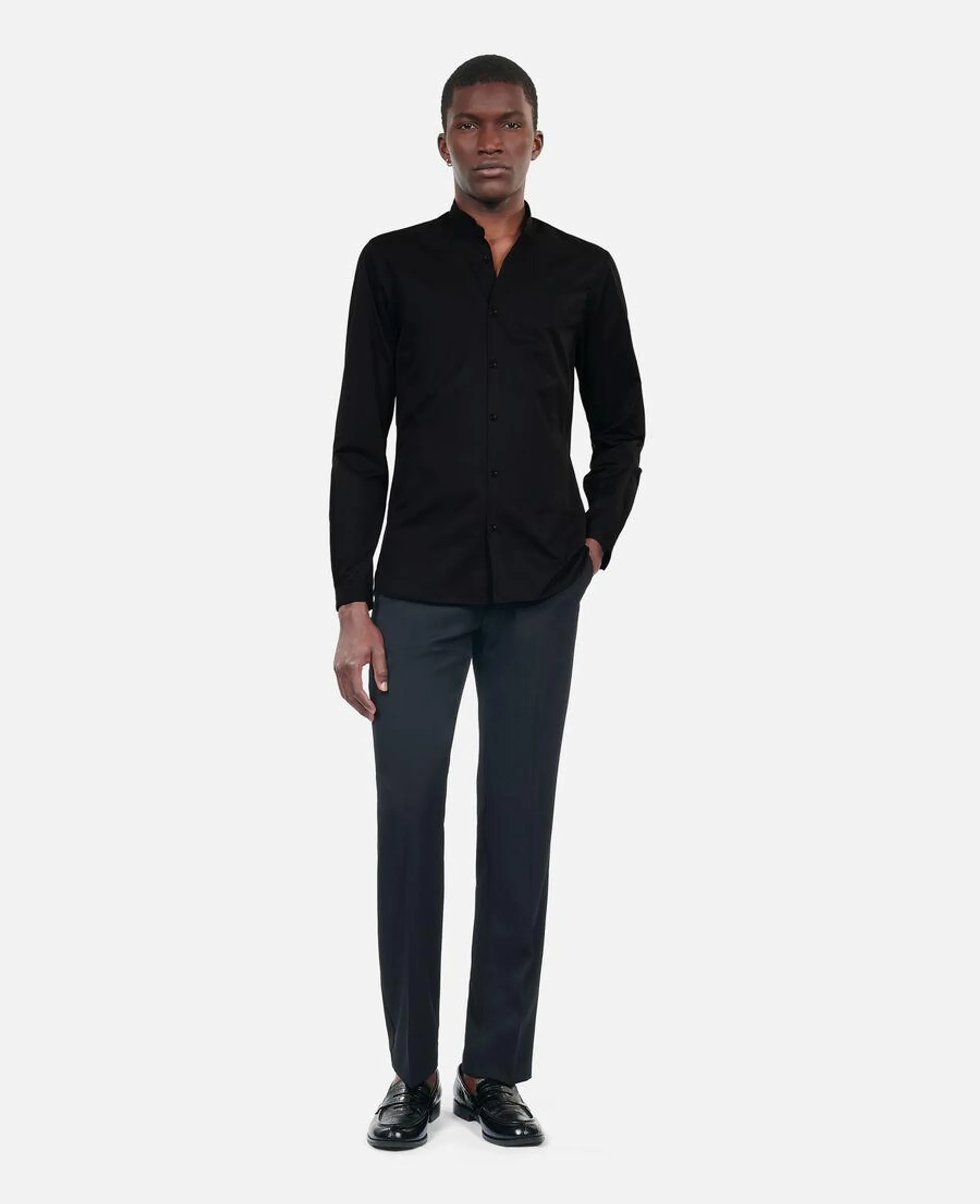 Chemise en smart twill noire