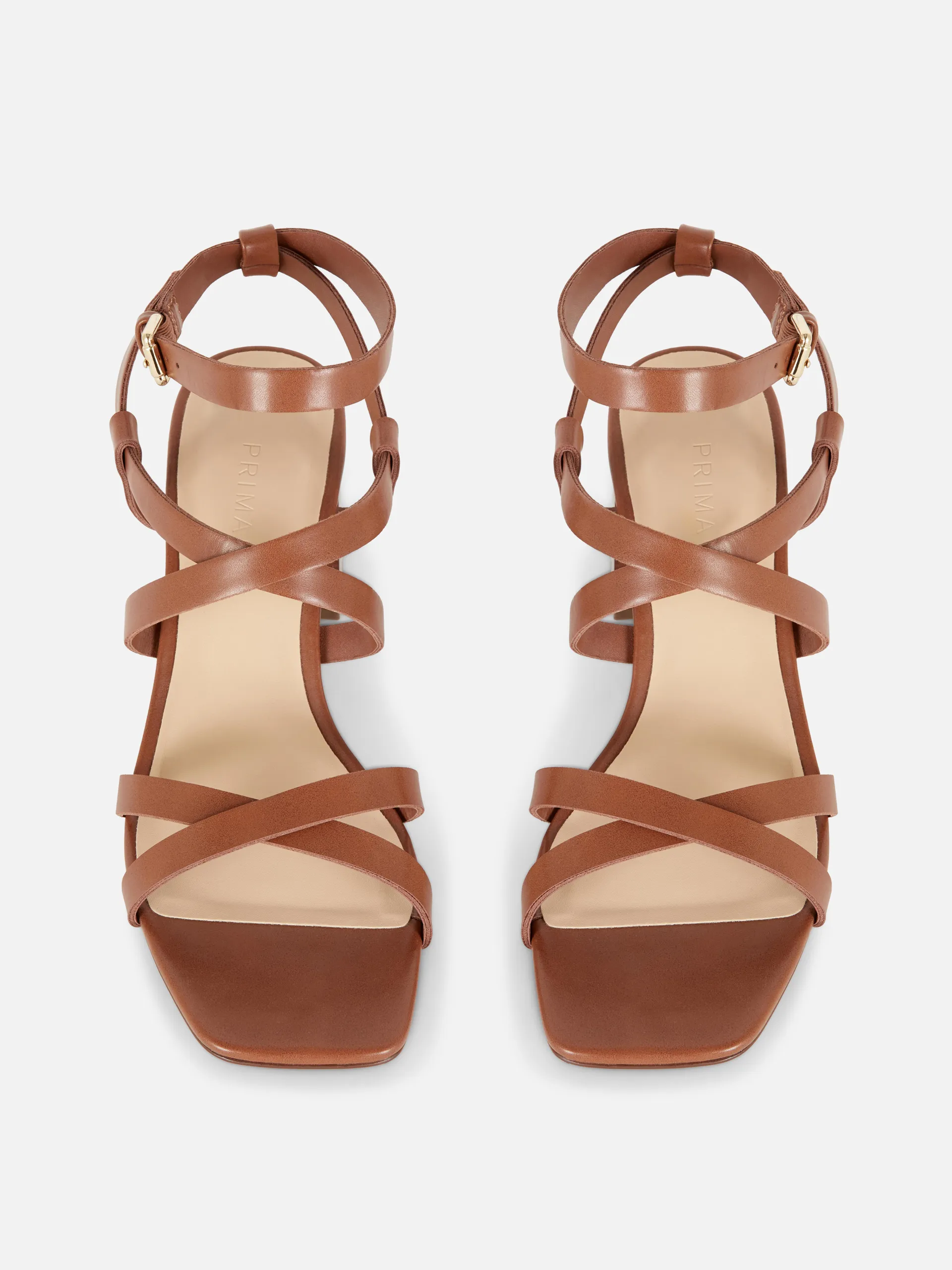 Cross Strap Block Heel Sandals