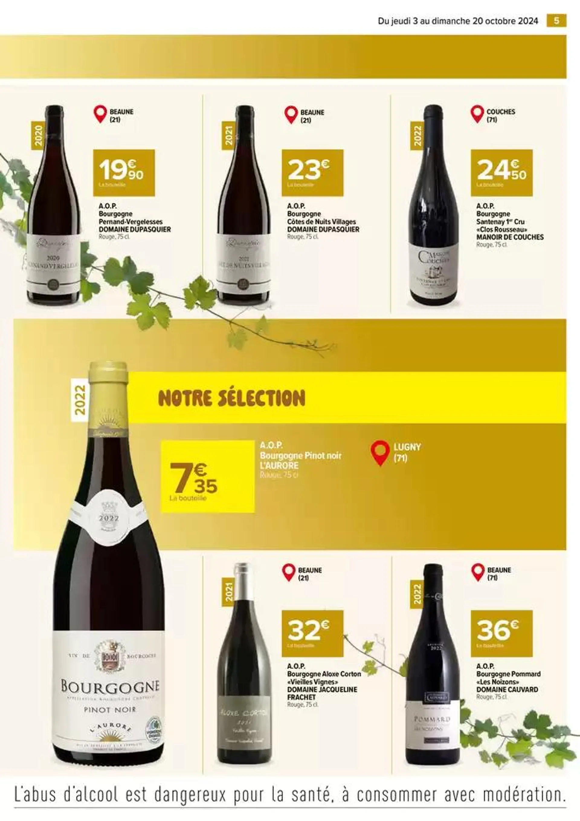 FOIRE AUX VINS BOURGOGNE / FRANCHE COMTÉ du 3 octobre au 20 octobre 2024 - Catalogue page 5