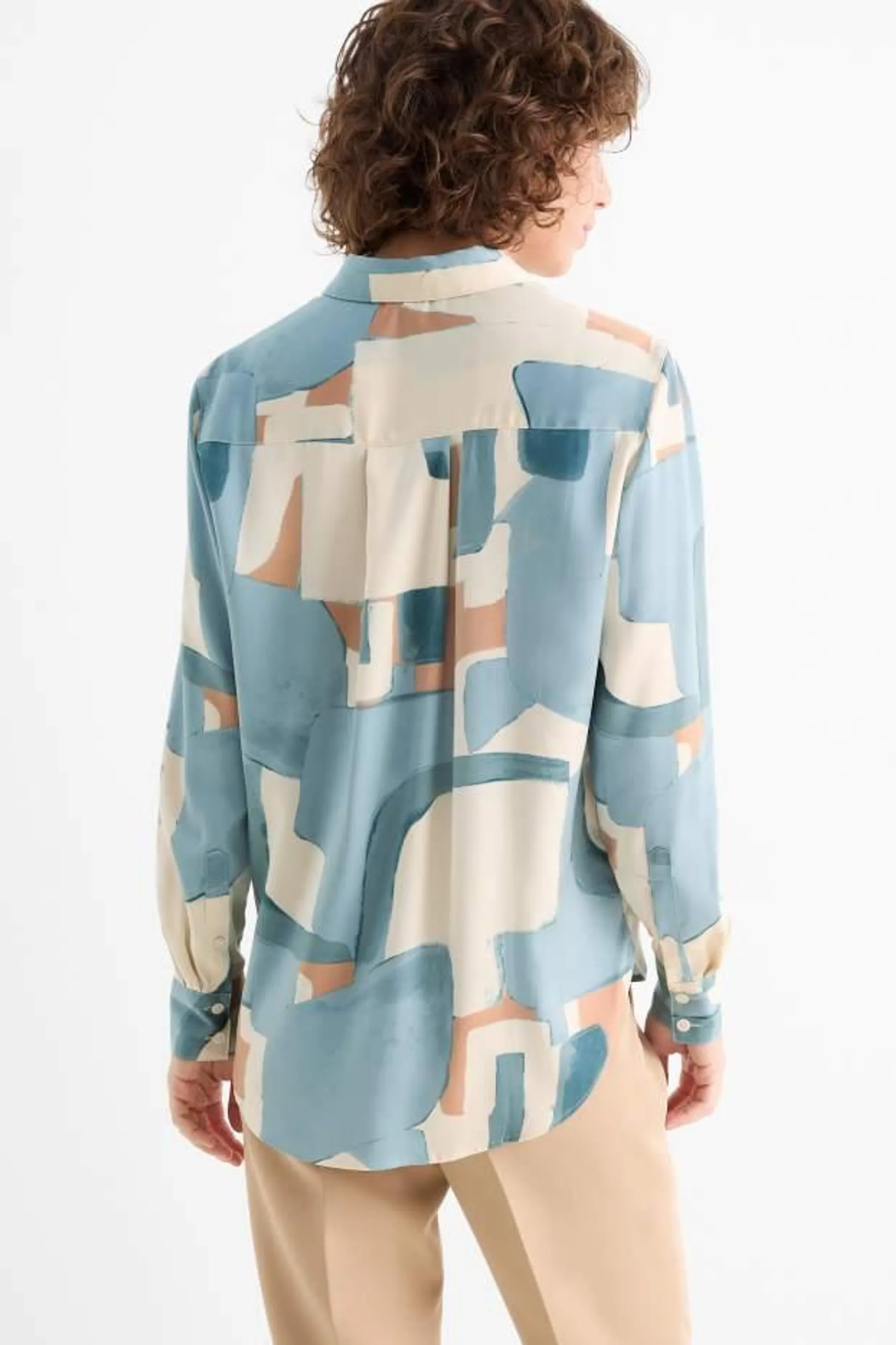 Satin blouse - patterned