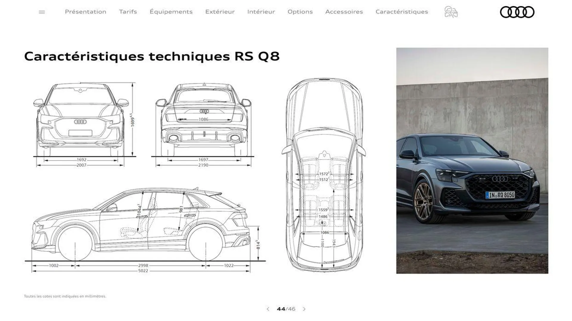 Audi RS Q8 performance du 20 août au 31 décembre 2024 - Catalogue page 44