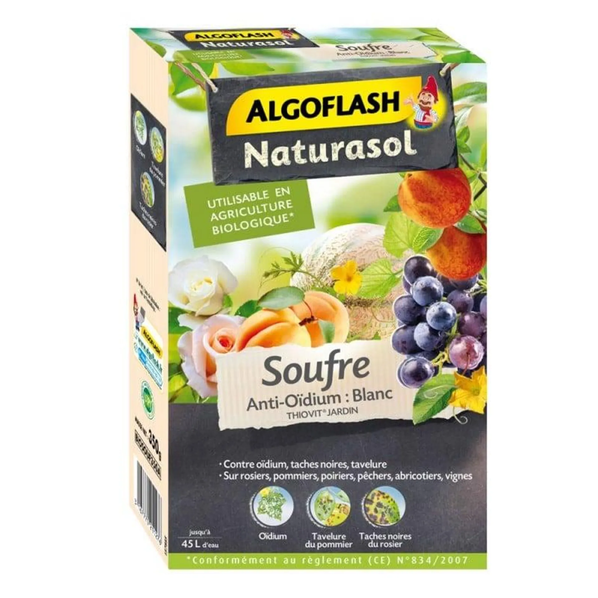 Soufre minéral anti oïdium et maladies de jardin