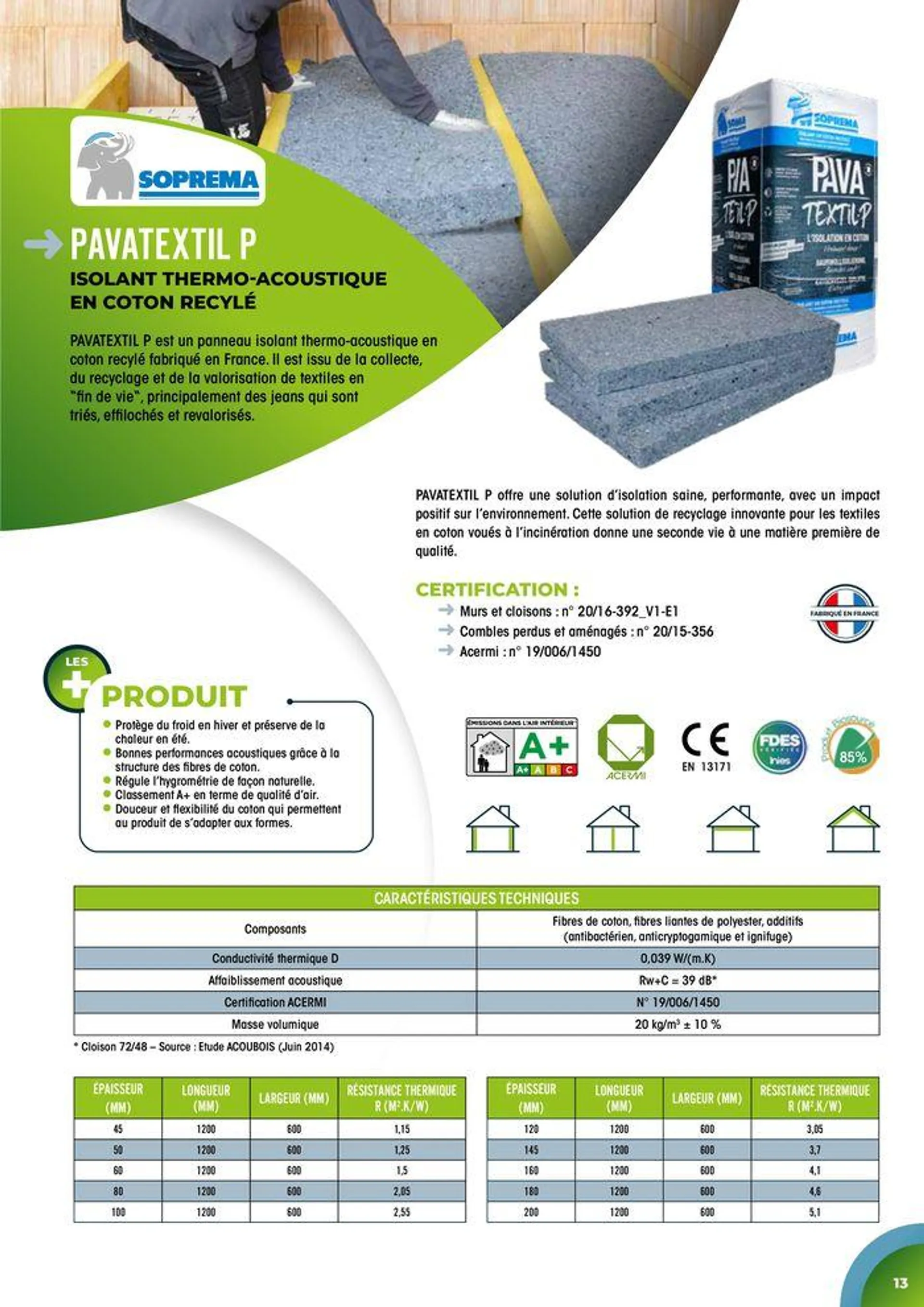 Isolation Biosourcée & recyclée du 1 juillet au 31 juillet 2024 - Catalogue page 13