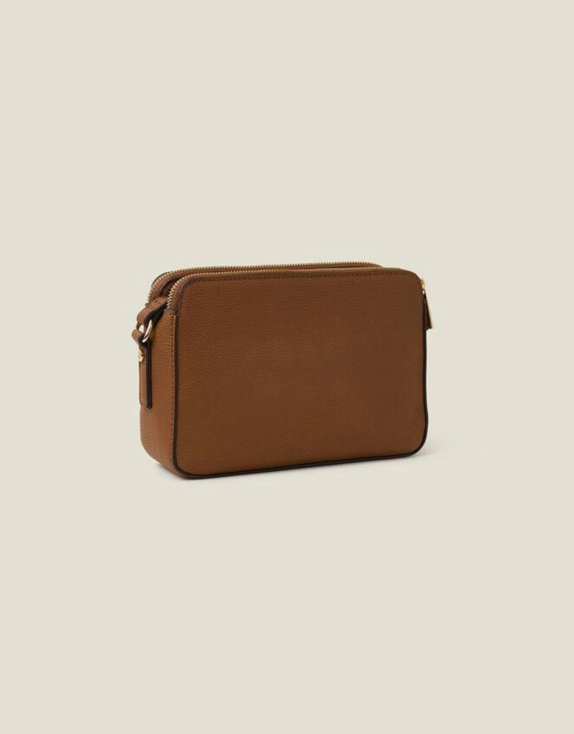 Suedette Classic Cross-Body Bag Tan