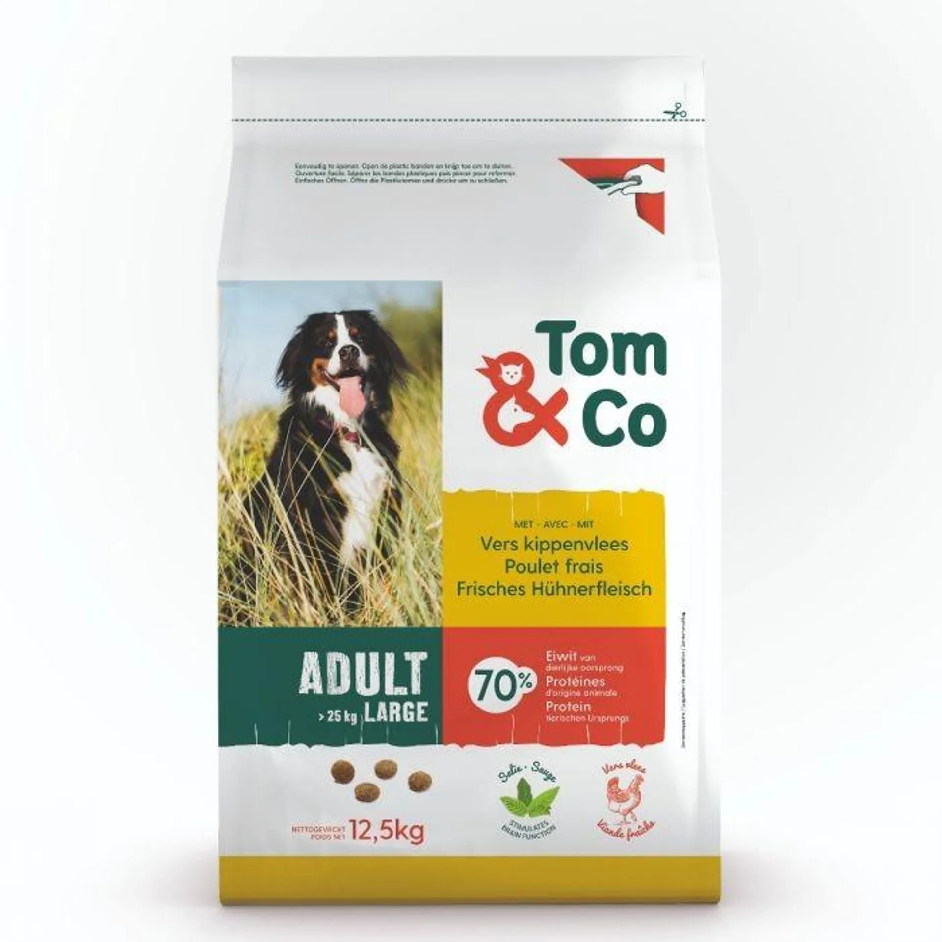 Tom&co large adult vers vlees kip 12,5kg