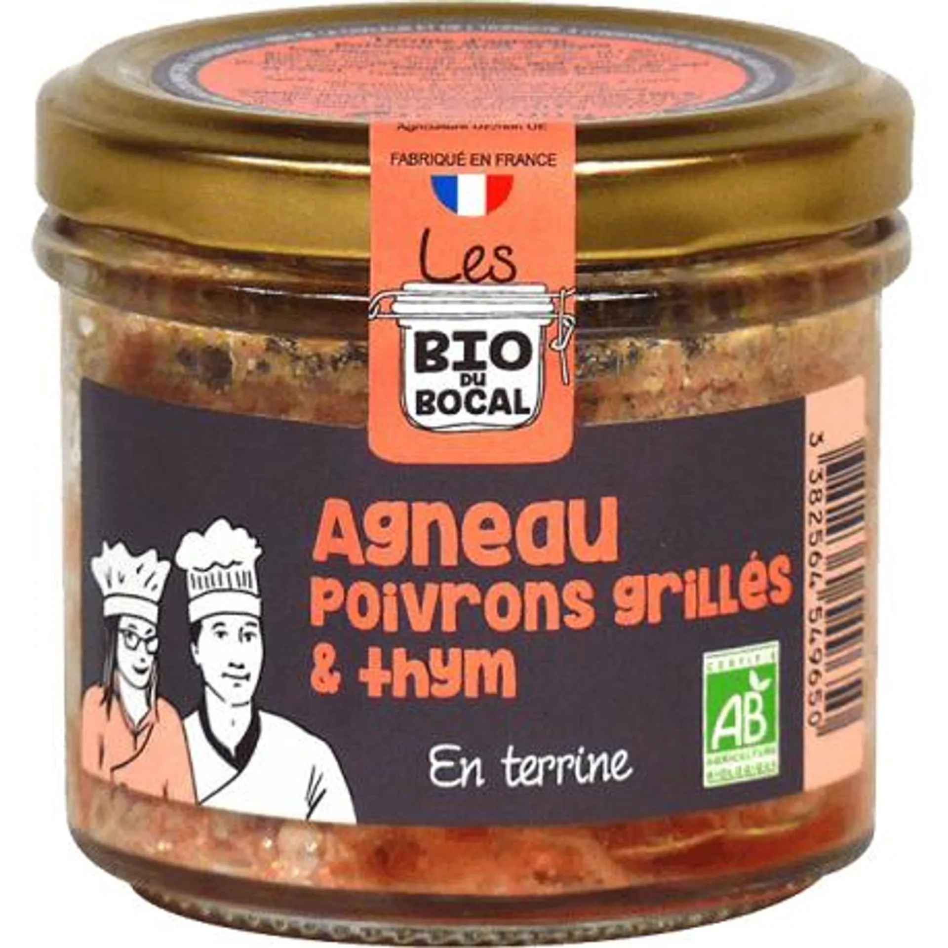 Terrine d'Agneau, poivrons grillés & thym bio 90g