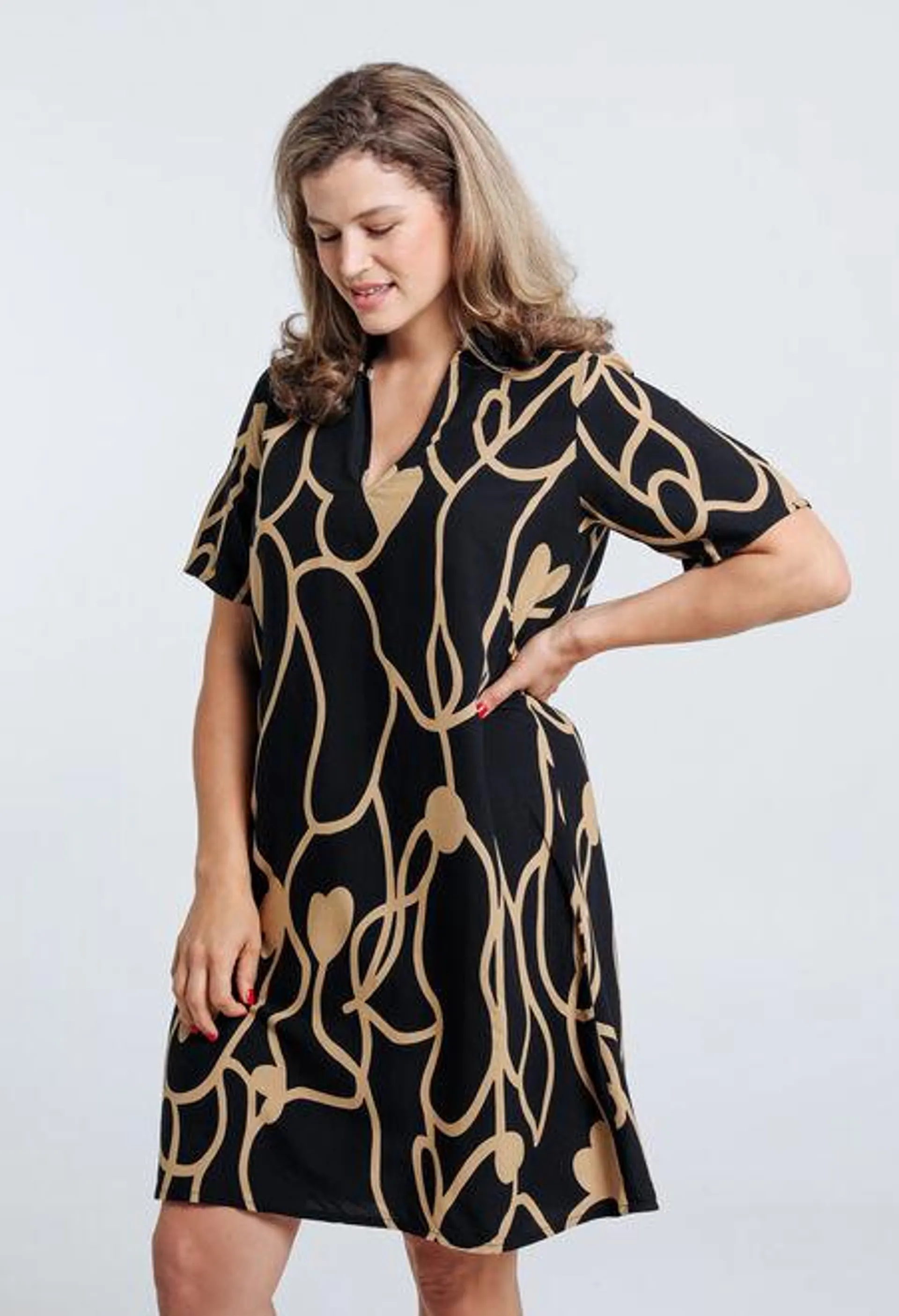 Robe tunique bicolore en viscose