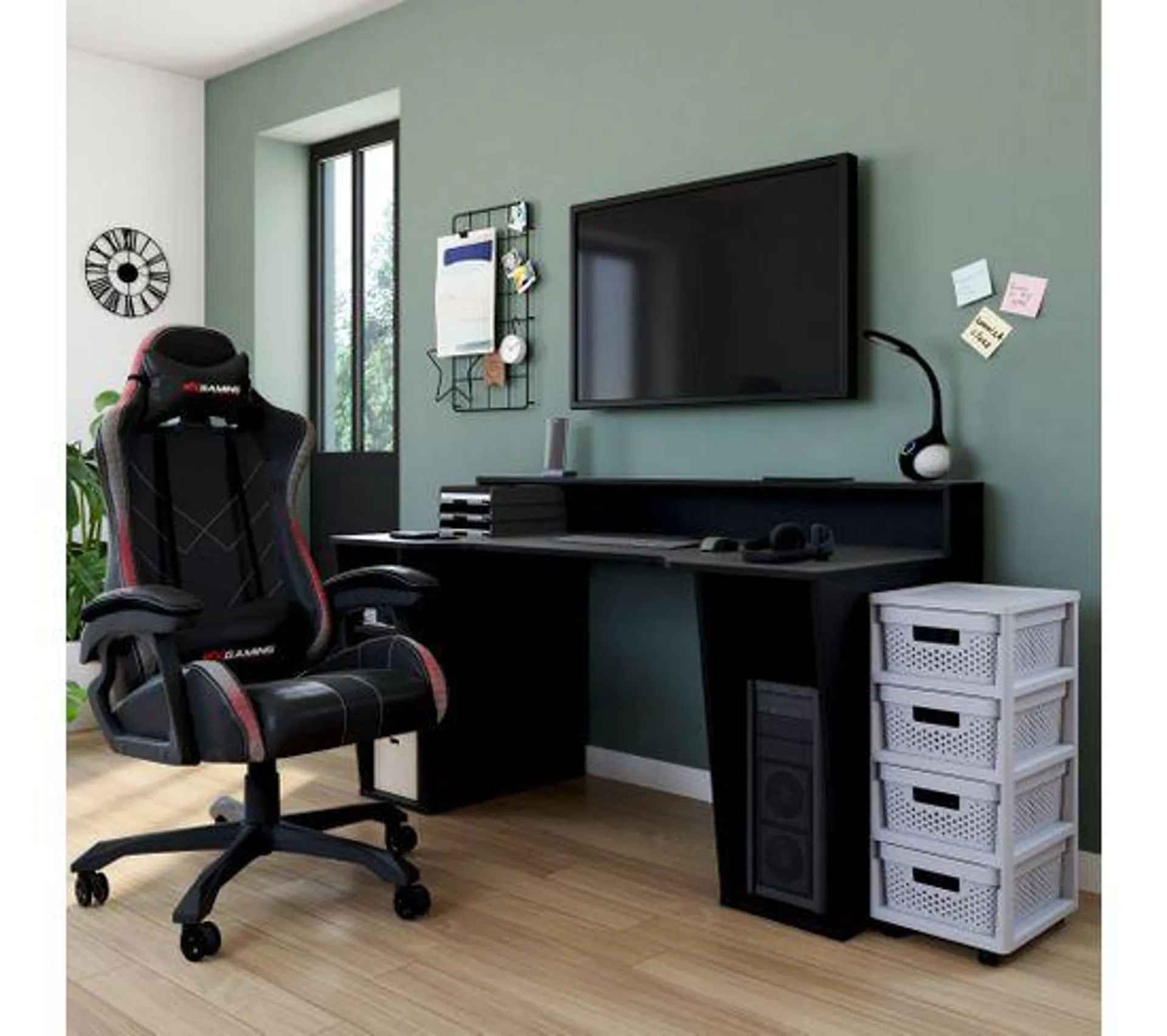 Fauteuil de bureau gamer avec LED RAINBOW noir