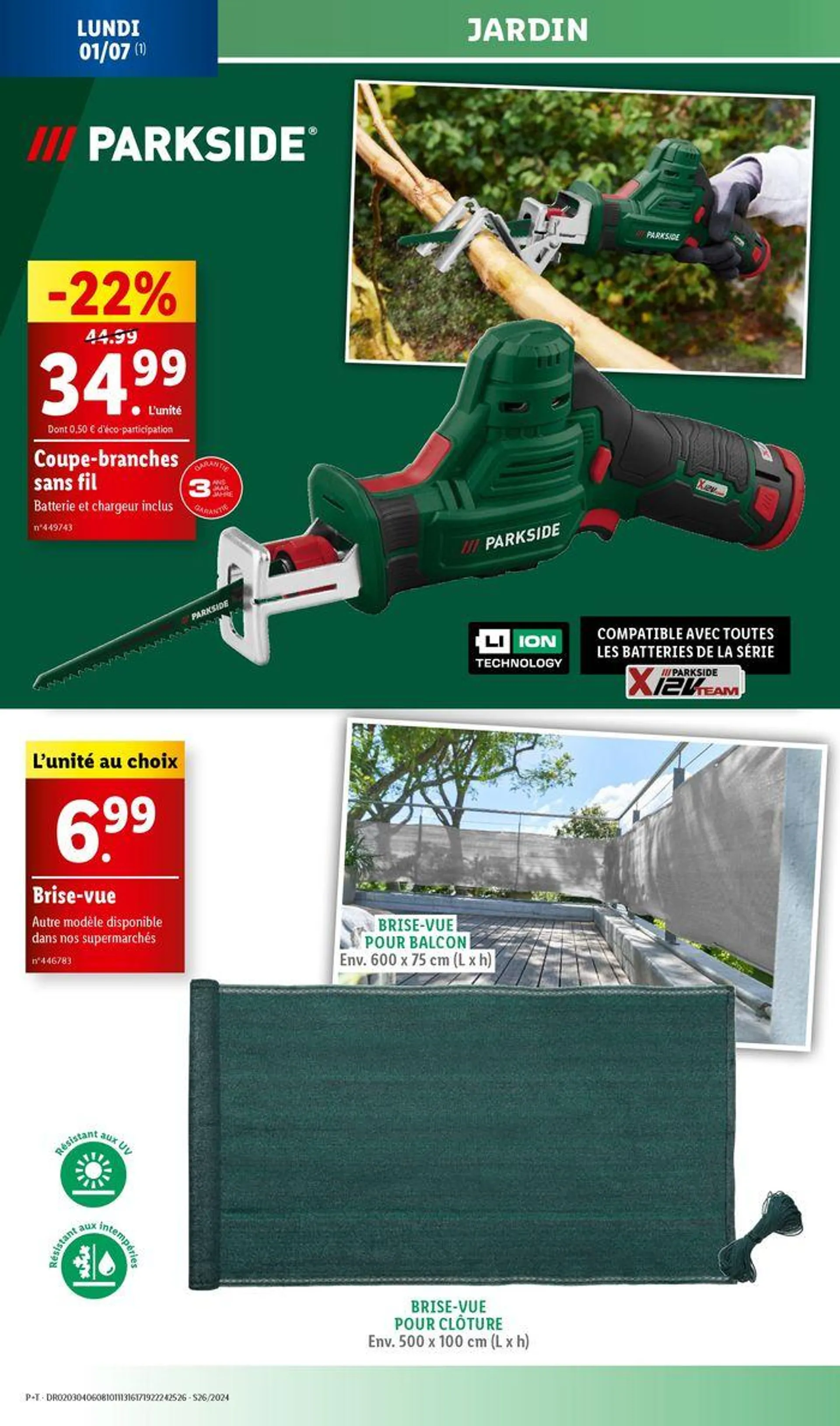 Retrouvez les offres Lidl de la semaine : bricolage, jardin et cuisine ! du 27 juin au 1 juillet 2024 - Catalogue page 32