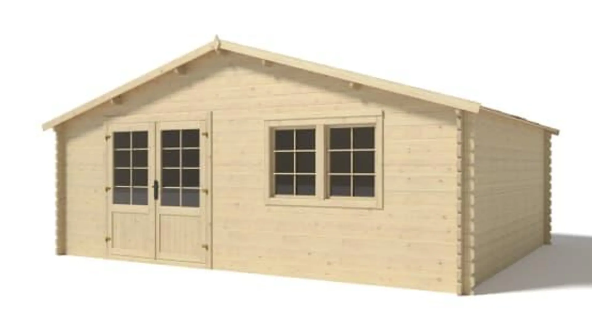 Abri de jardin en bois - 30m2 - 6x5m - Ep. 40mm - Couleur: naturel - DOM372