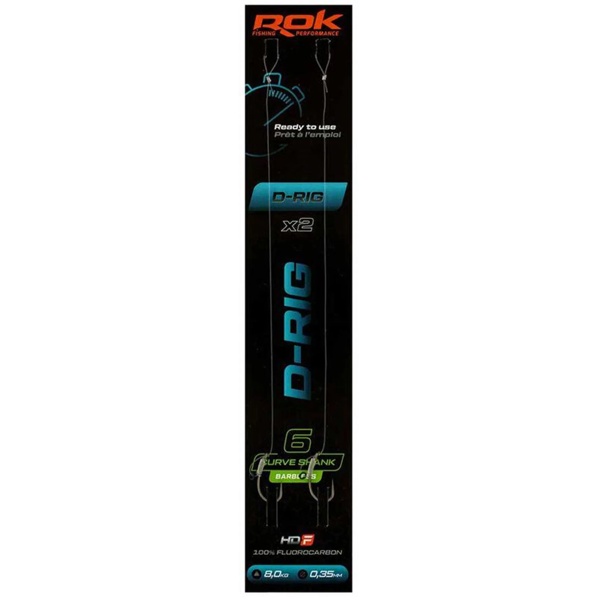 Bas de ligne Rok D-Rig Curve Shank Barbless x2