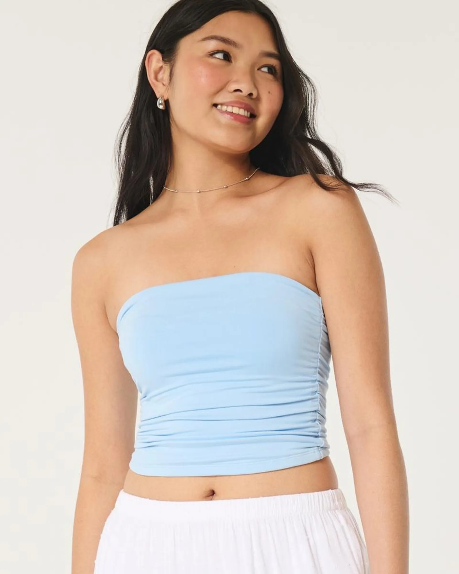 Ruched Seamless Fabric Tube Top