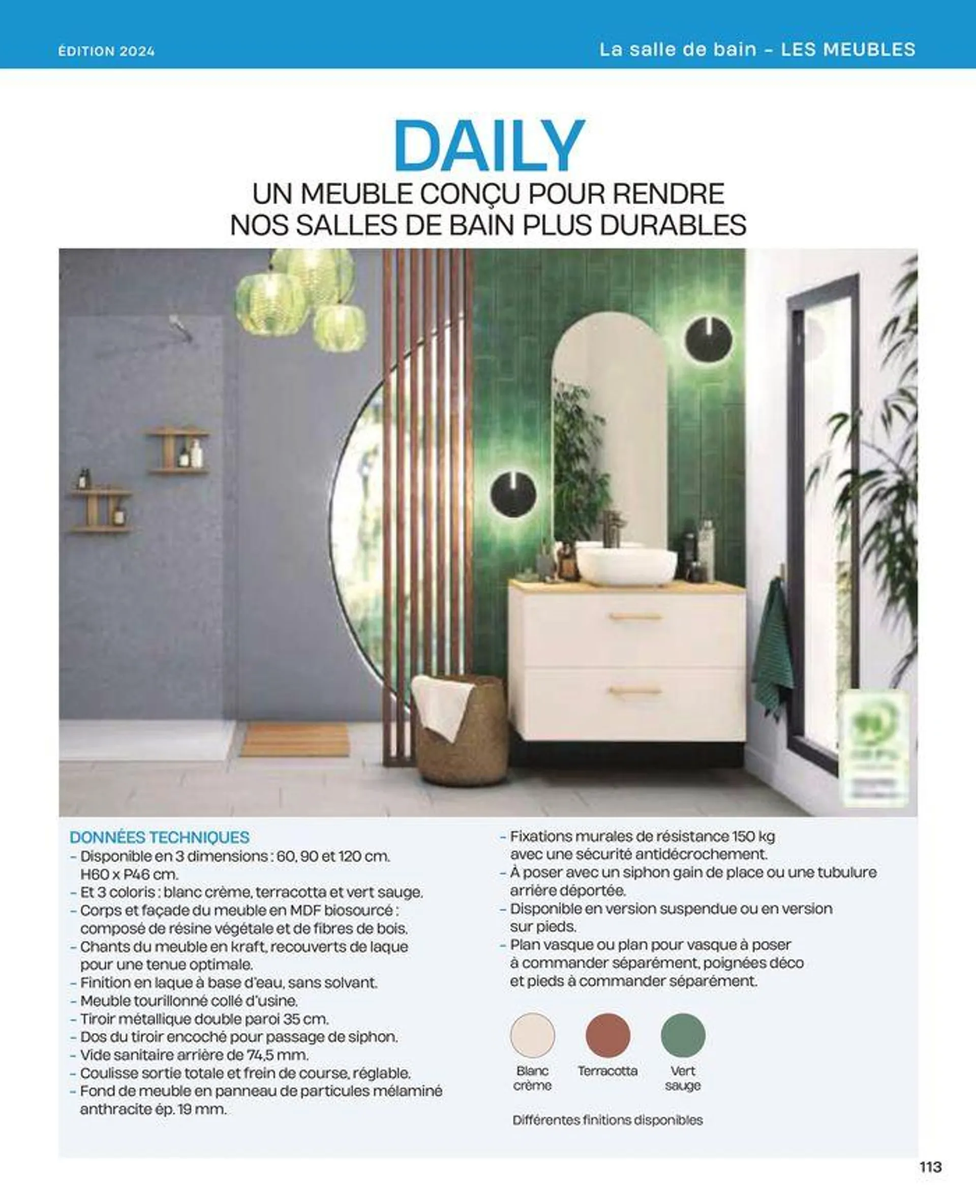 La salle de bain en toute sérénité du 2 juillet au 31 décembre 2024 - Catalogue page 113