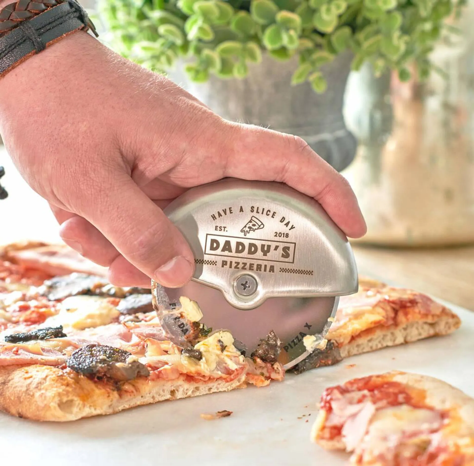 Personalised Stainless Steel Pizza Cutter