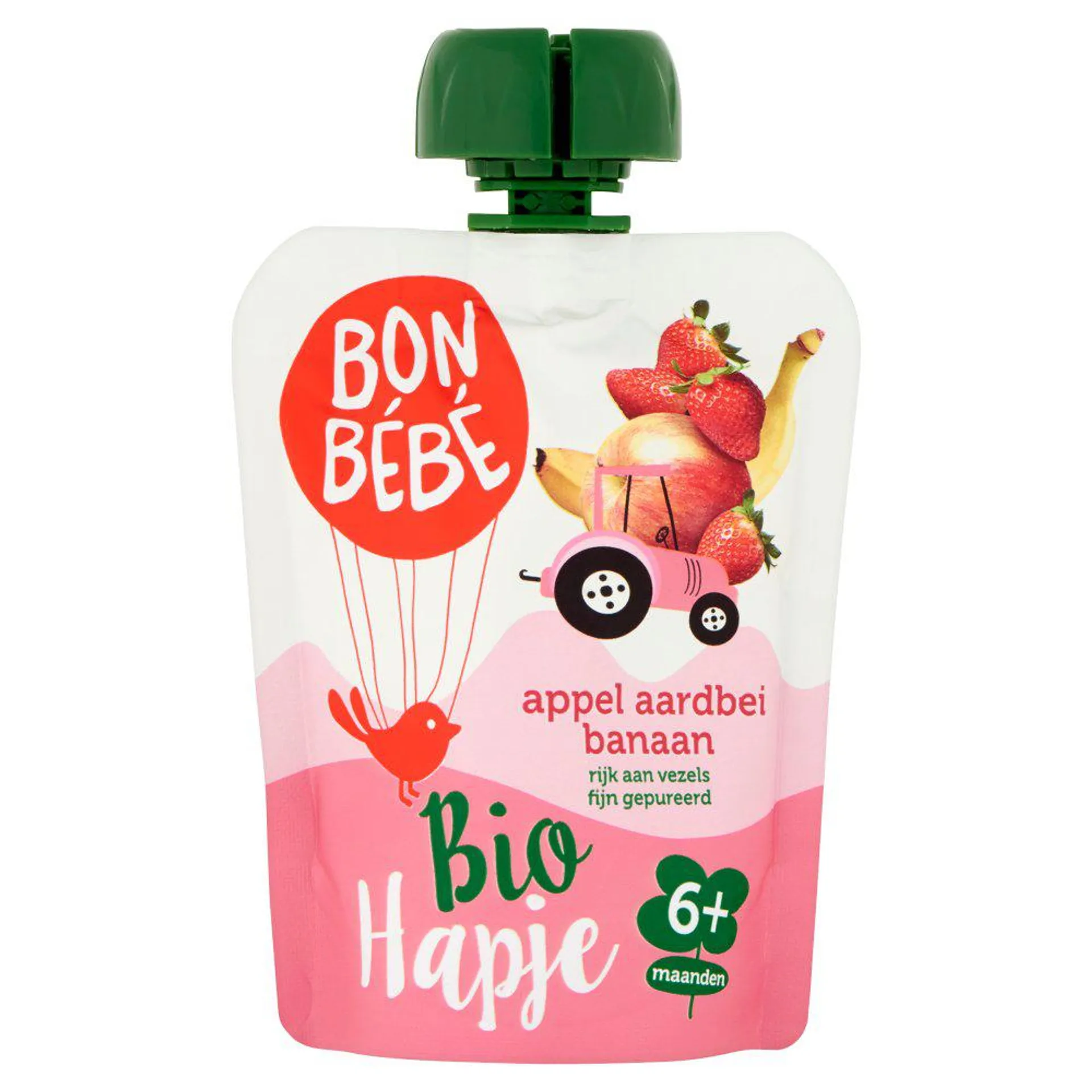 Bonbébé Bio Hapje Appel Aardbei Banaan 6+ Maanden 90 g