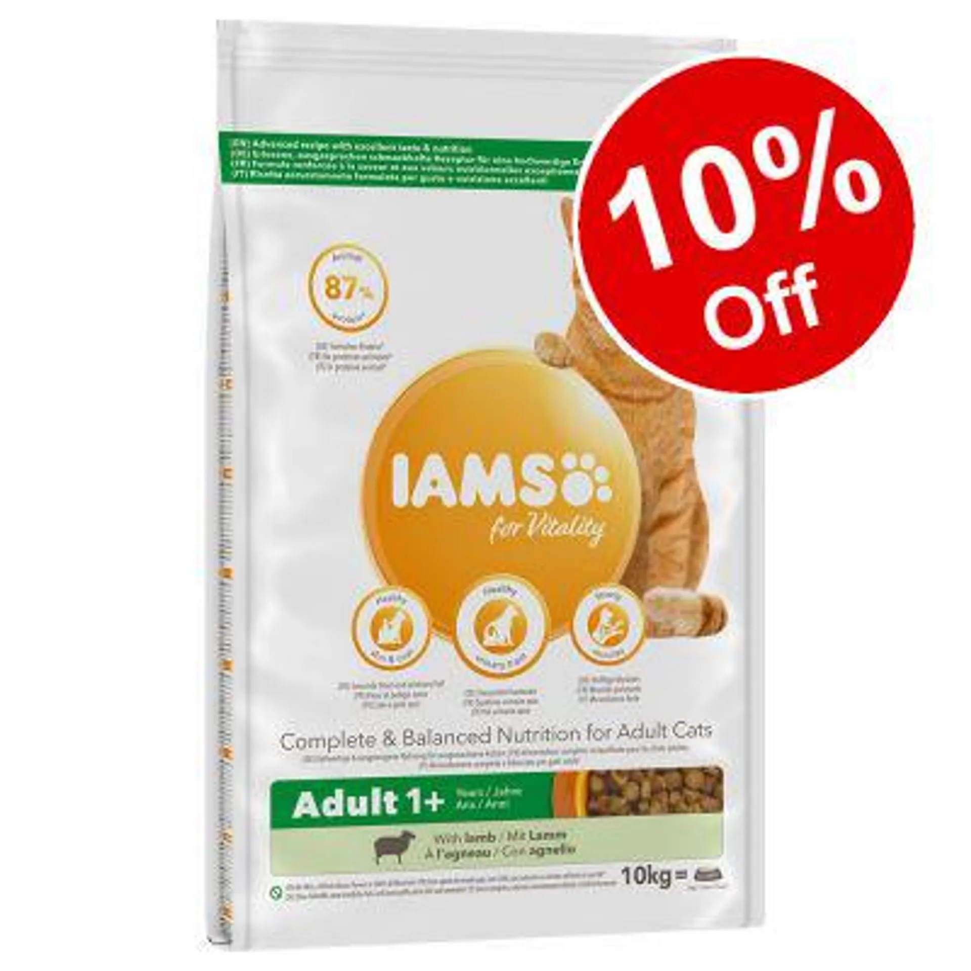 10/15kg IAMS Dry Cat Food - 10% Off!*