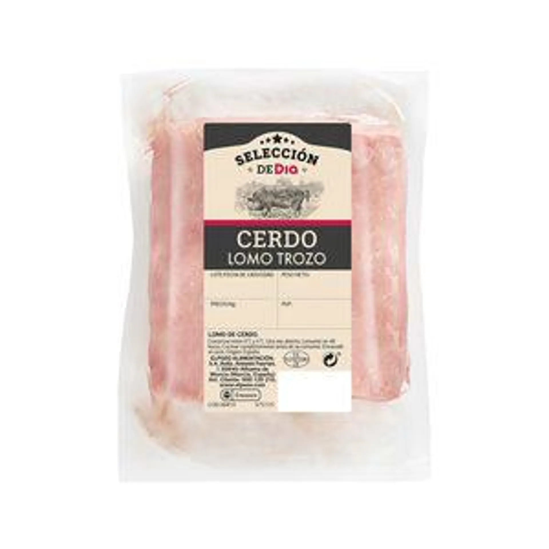 SELECCIÓN DE DIA cinta de lomo de cerdo en trozo (peso aprox. 1.1 Kg)