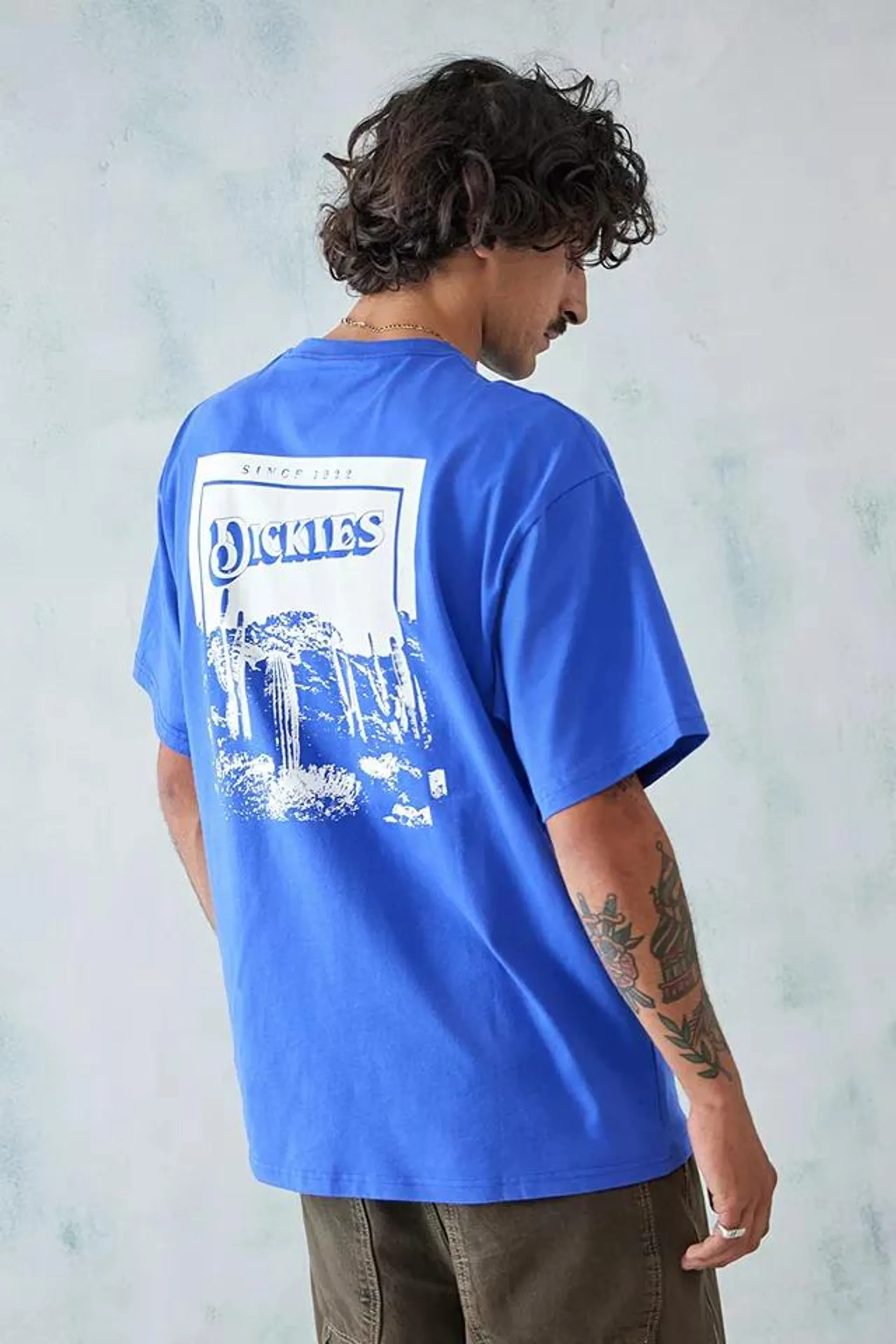 Dickies Blue Cloud Cactus Photo Print T-Shirt