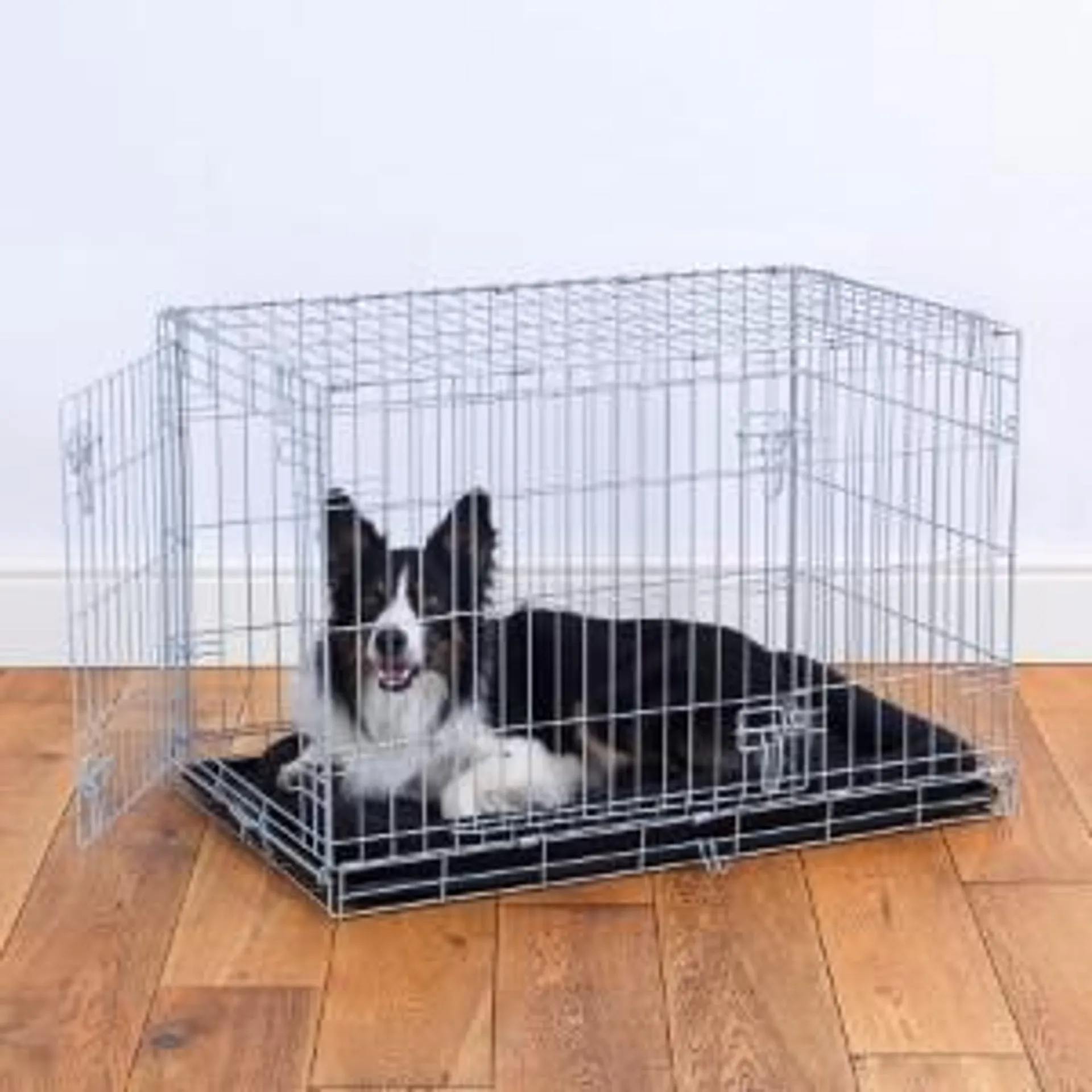 Pets at Home Double Door Dog Crate Medium Grey