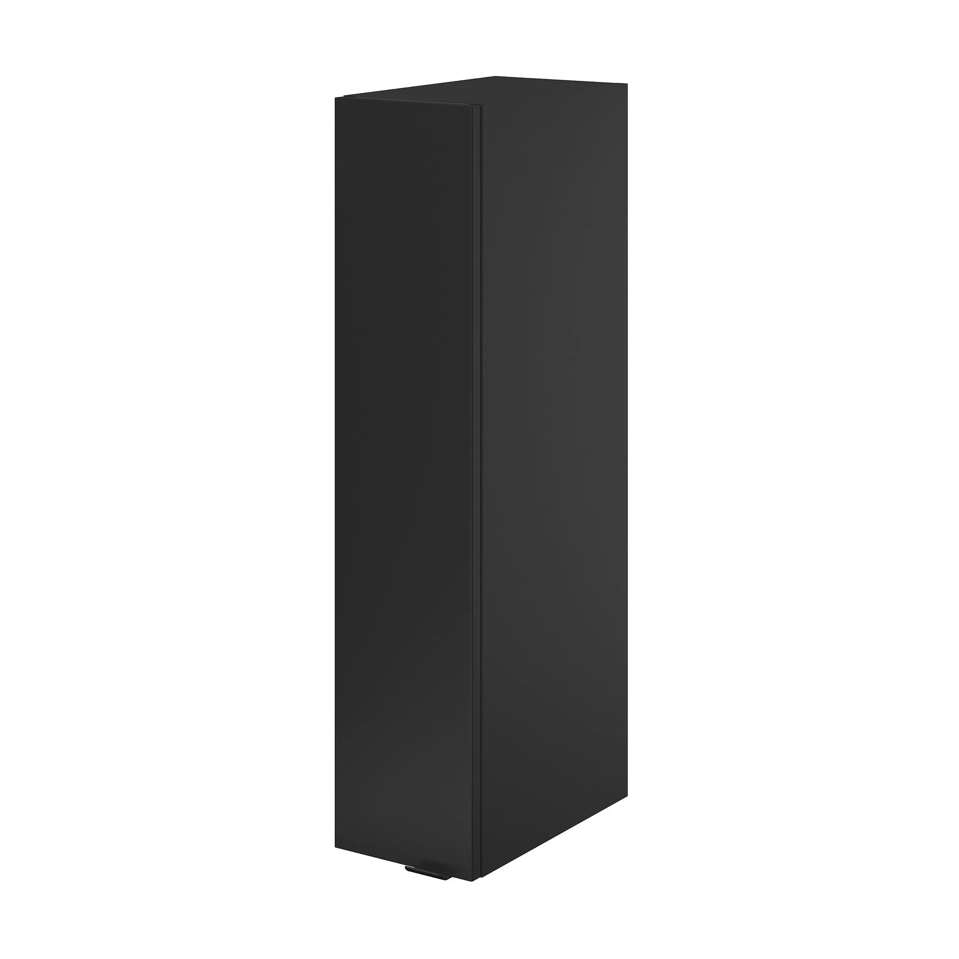 GoodHome Imandra Matt Black Single Slimline Wall Cabinet (W)200mm (H)900mm