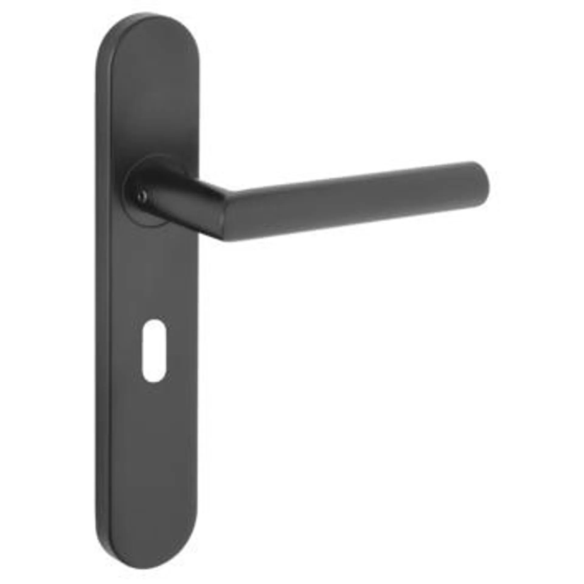 Porto deurkrukset met sleutelgat 56 mm RVS zwart