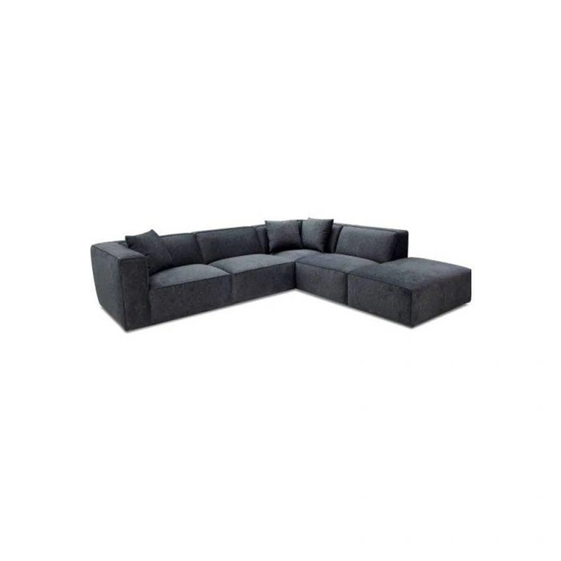 Carrara 4 Seater Fabric Sofa Lounge Suite with Ottoman and RHF Chaise
