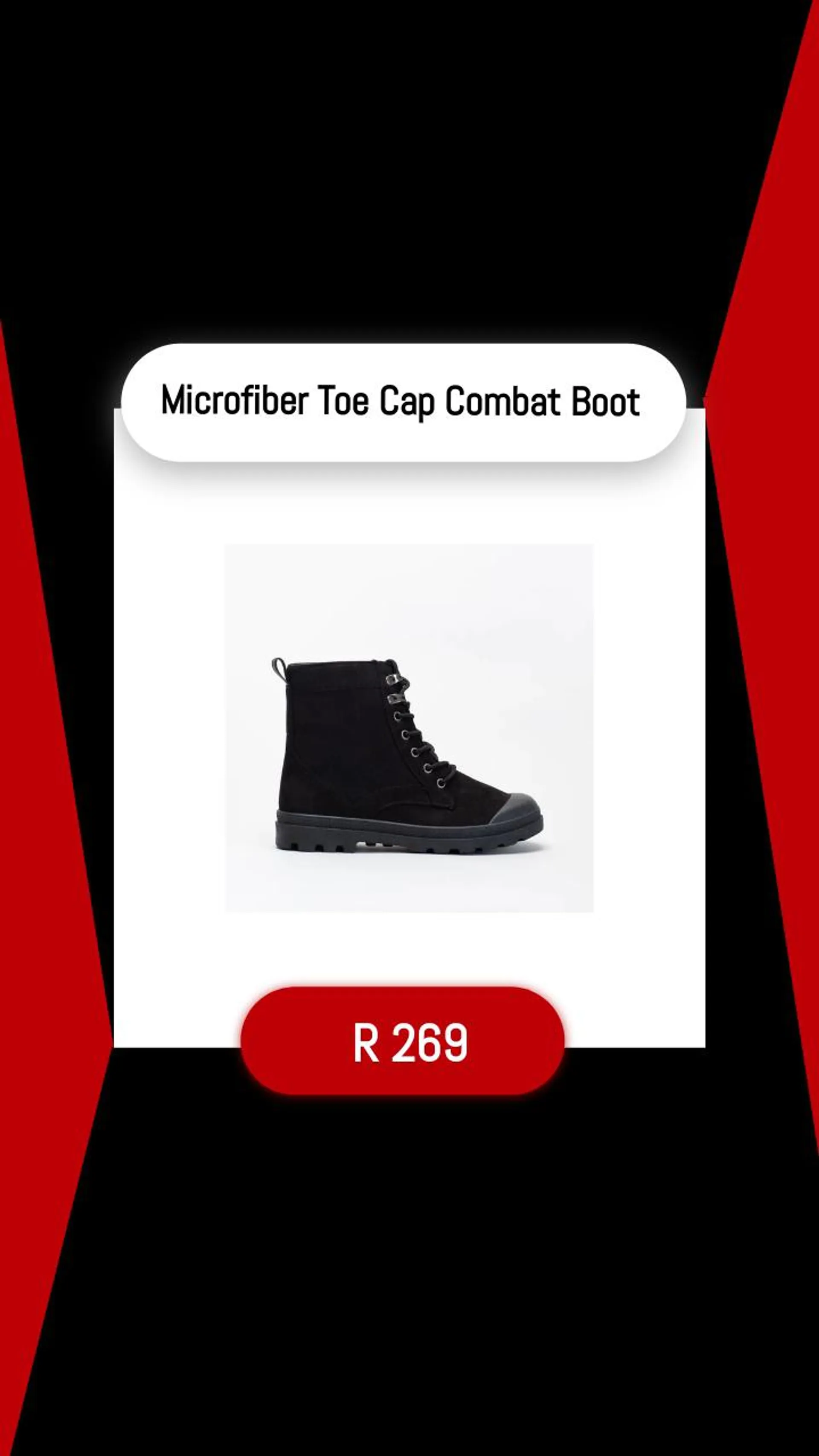 Microfiber Toe Cap Combat Boot