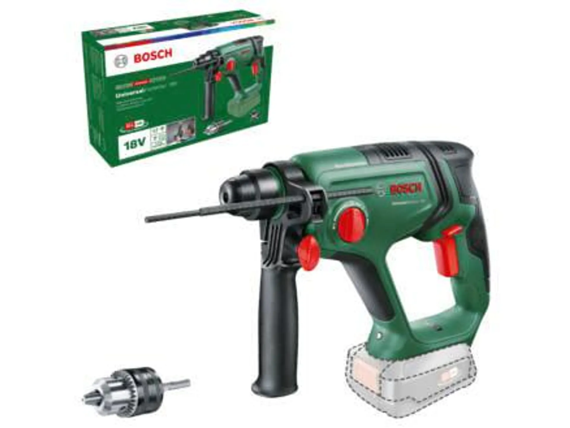 Bosch UniversalHammer accu boorhamer 18V Li-Ion zonder accu + adapter