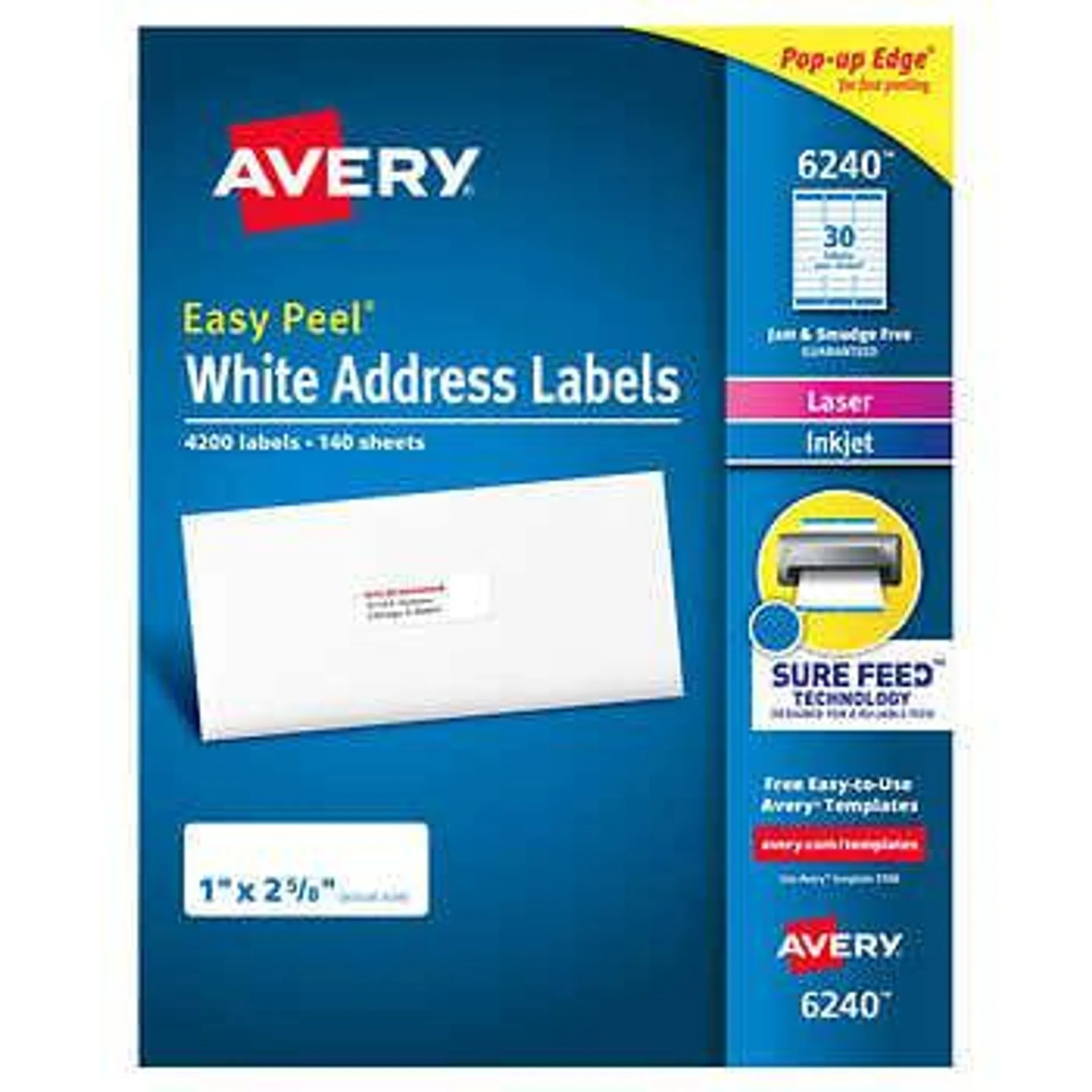 Avery Easy Peel Address Labels, 4200-count