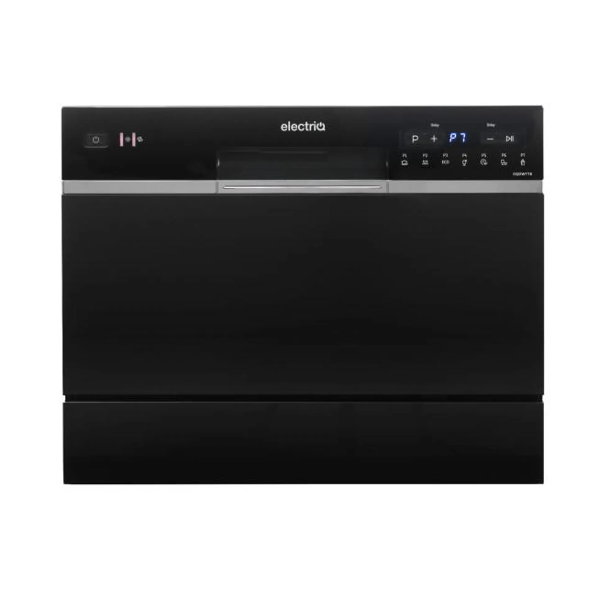 electriQ 6 Place Settings Table Top Integrated Dishwasher - Black