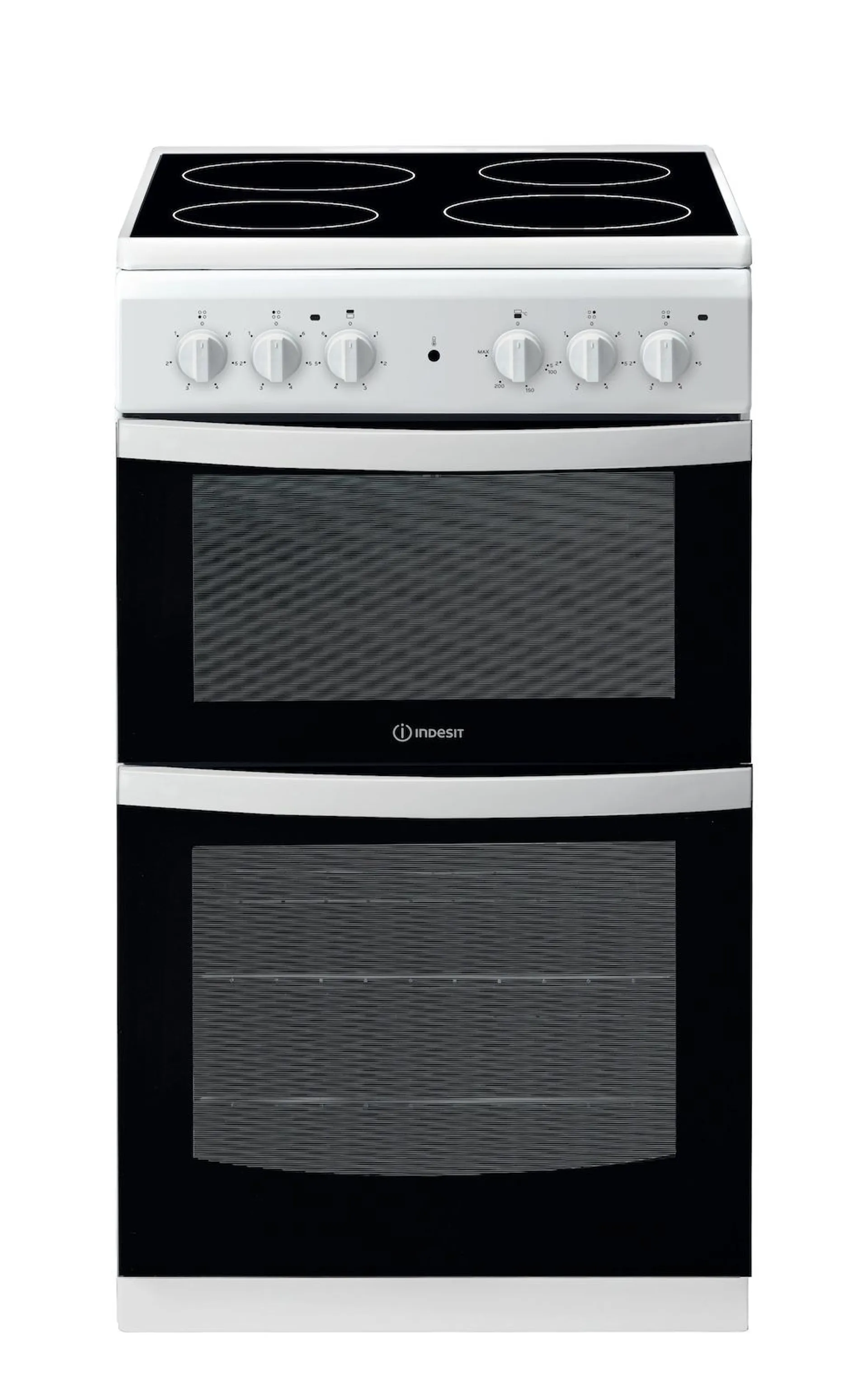 Indesit 50cm Electric Twin Cooker with Fan Oven – White