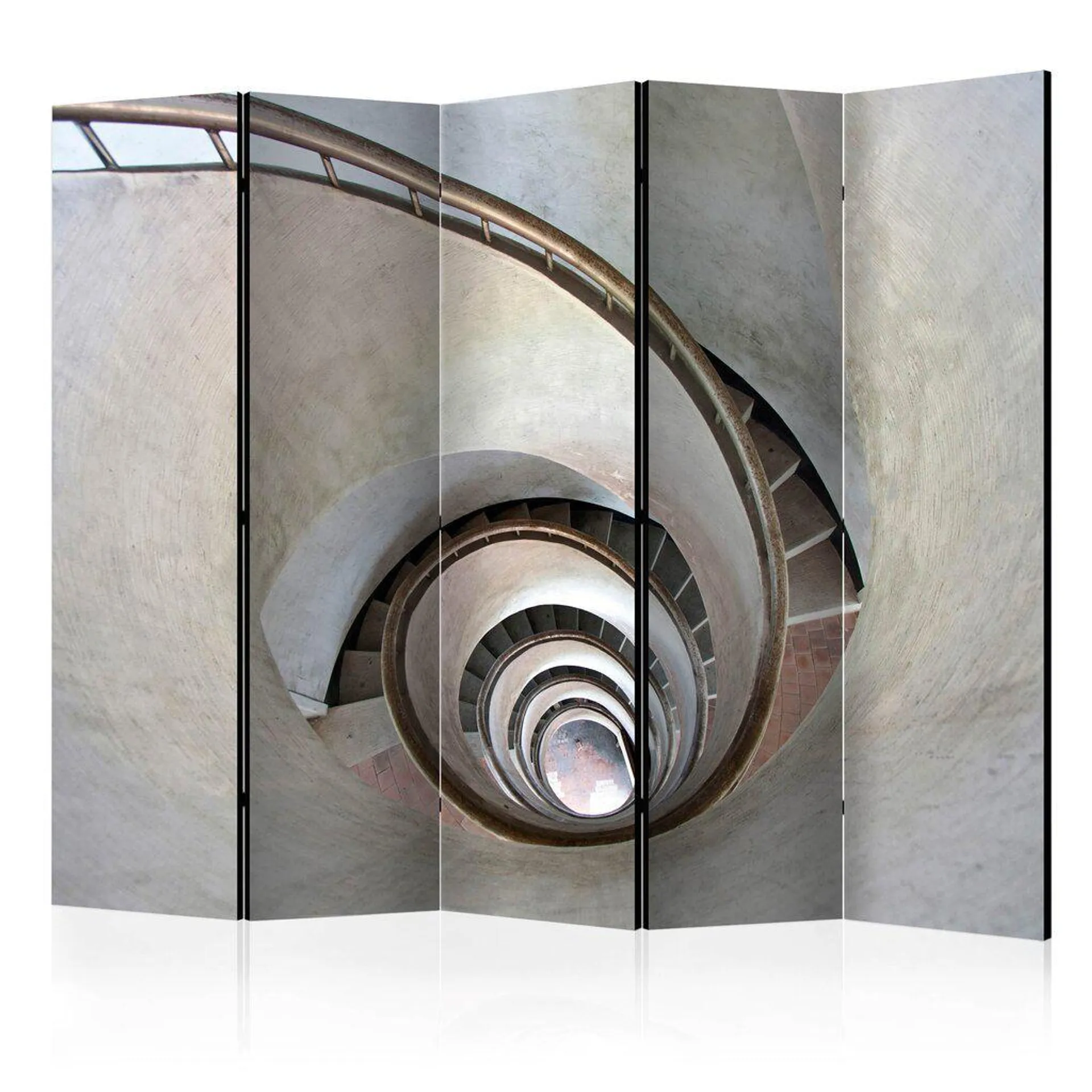 Sermi - White spiral stairs II [Room Dividers], 225x172 cm