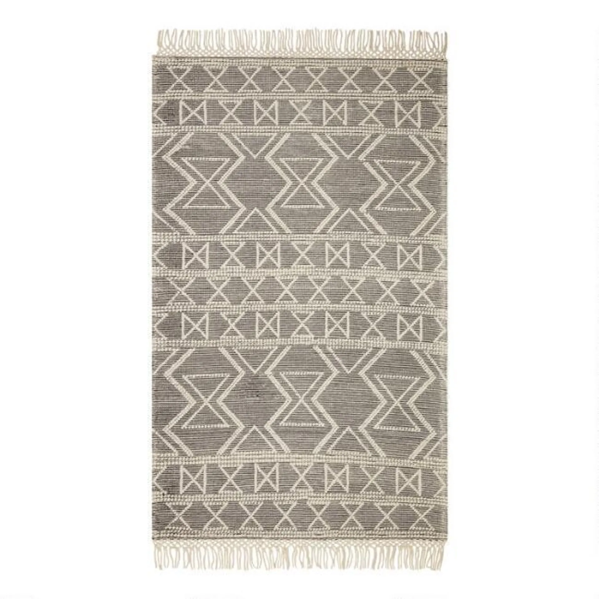 Black and Ivory Moroccan Style Sweater Wool Barret Area Rug