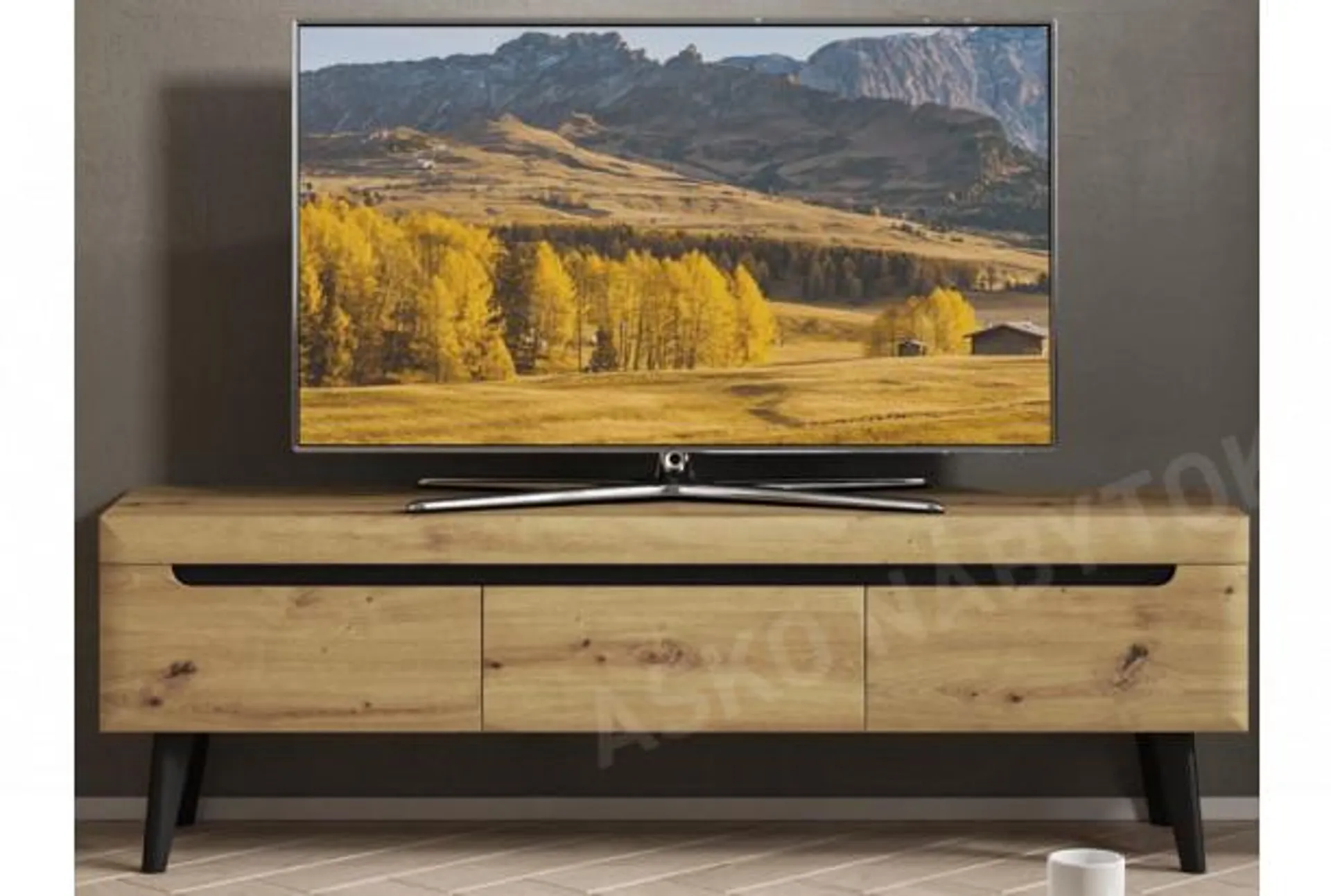 Široká TV skrinka Nordi, dub artisan, 160 cm