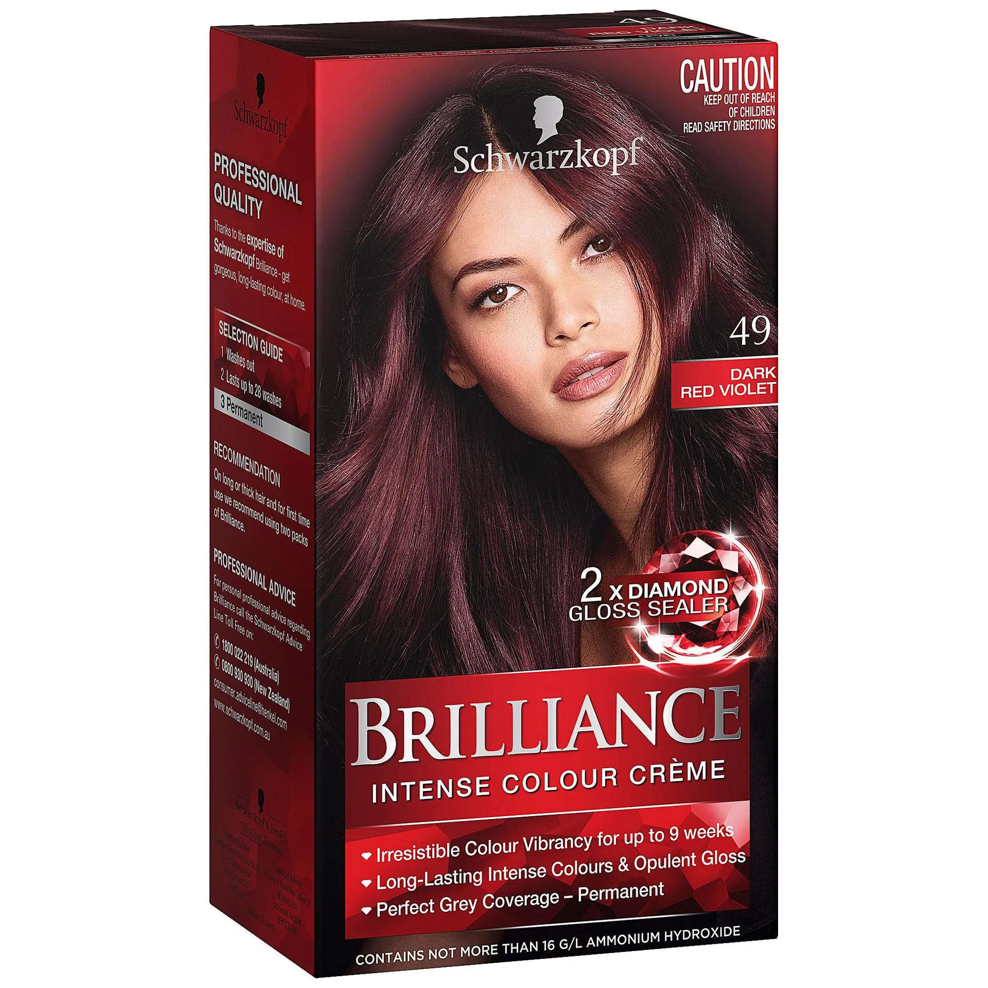 Schwarzkopf Brilliance 49 Dark Red Violet - Hair Colour