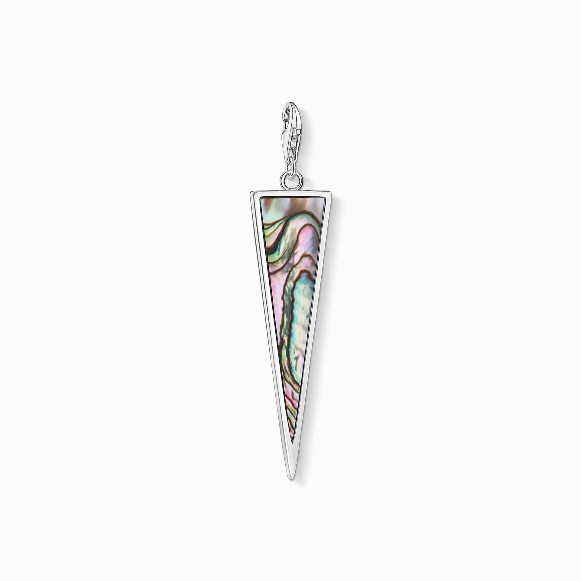 Charm pendant triangle mother-of-pearl turquoise