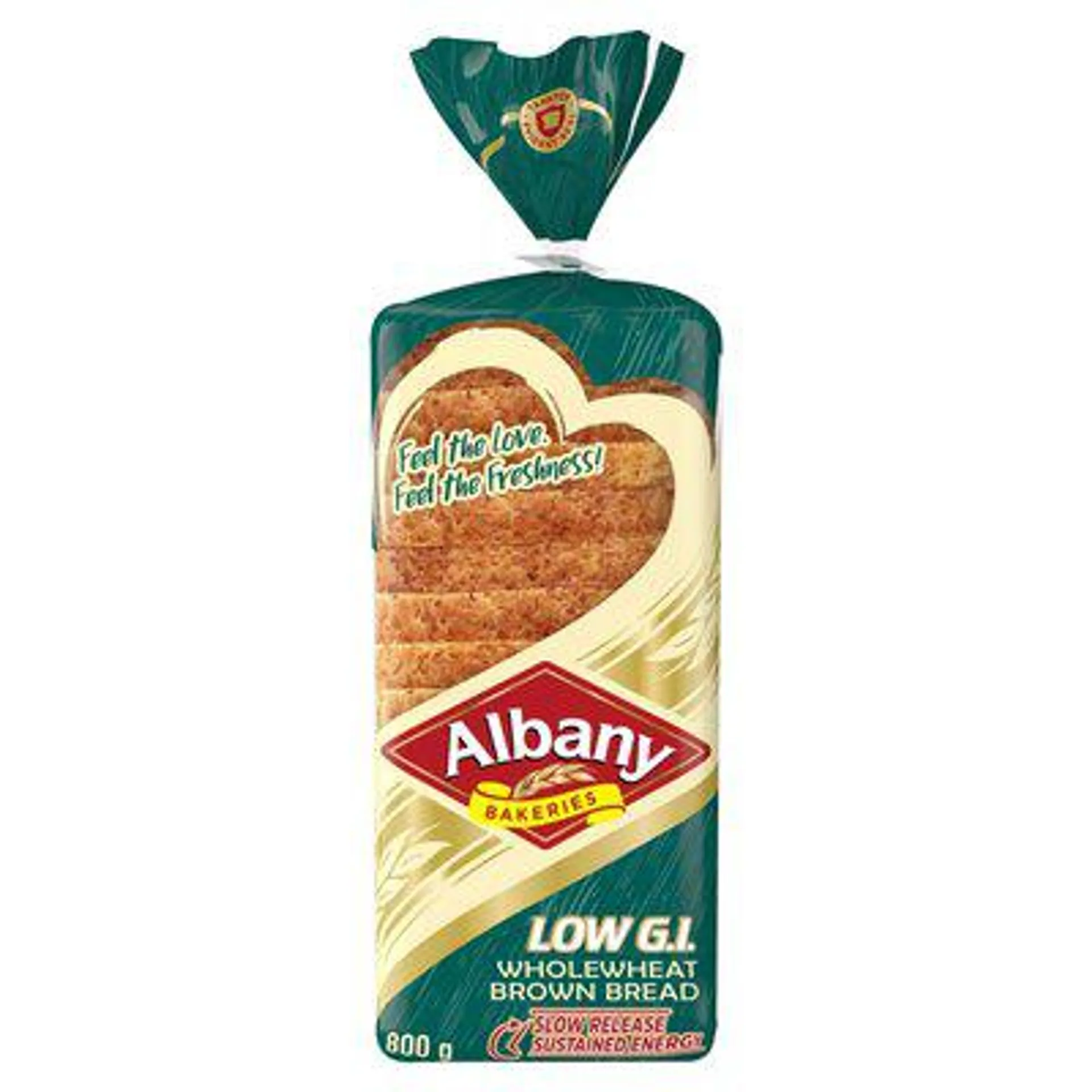 Albany Superior Whole Wheat Brown Bread Low Gi 800g