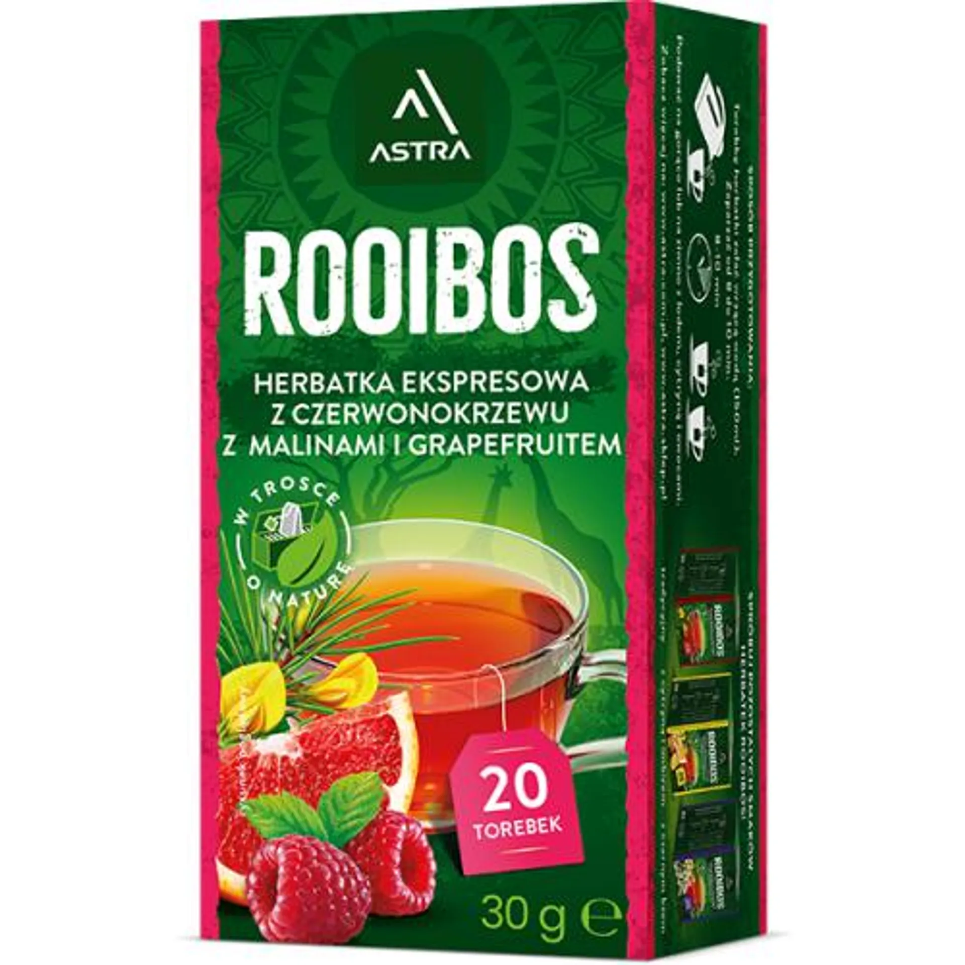Herbatka Astra Rooibos z malinami i grapefruitem 30g