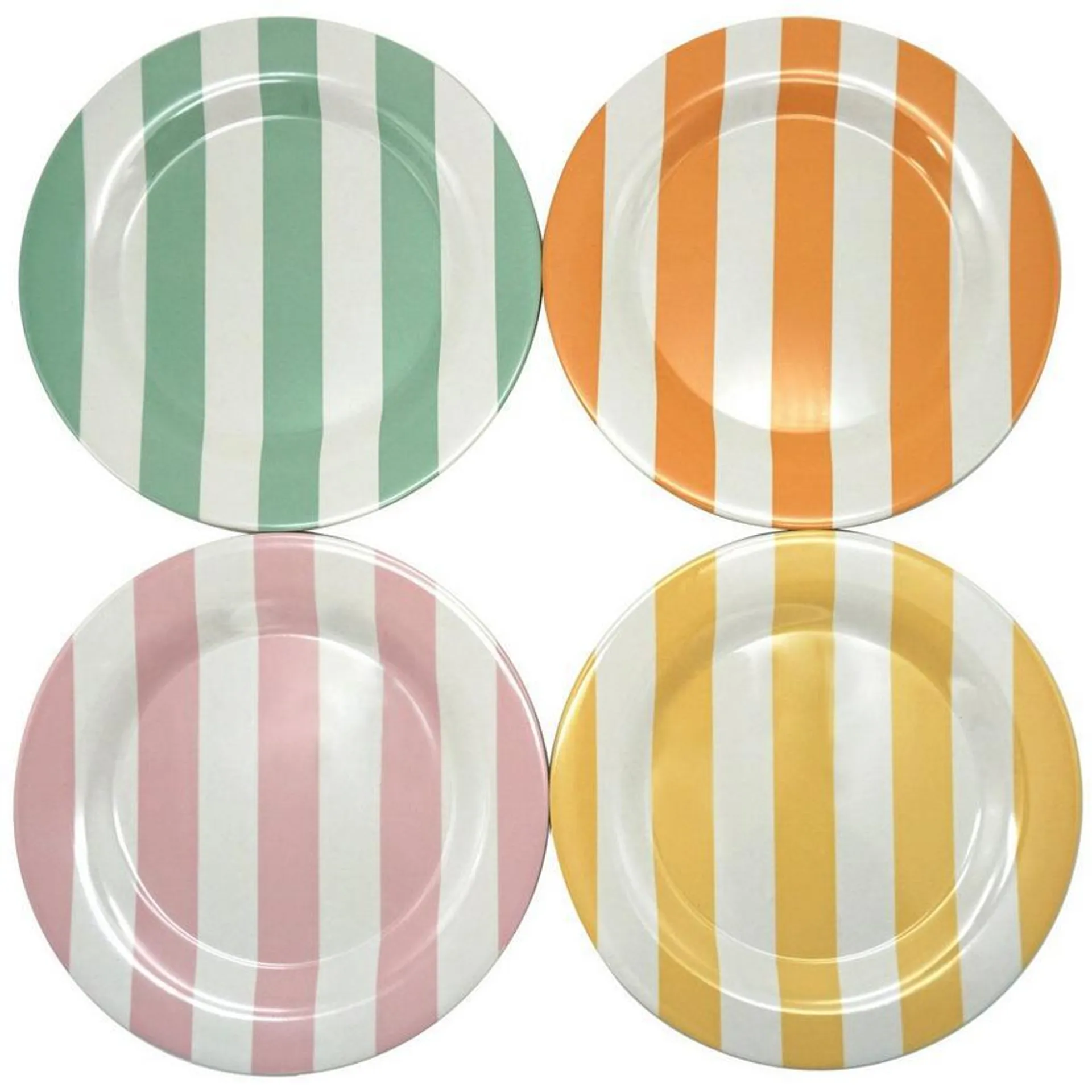 Pastel Stripe Bamboo Dessert Plates, 5.5in, 4ct