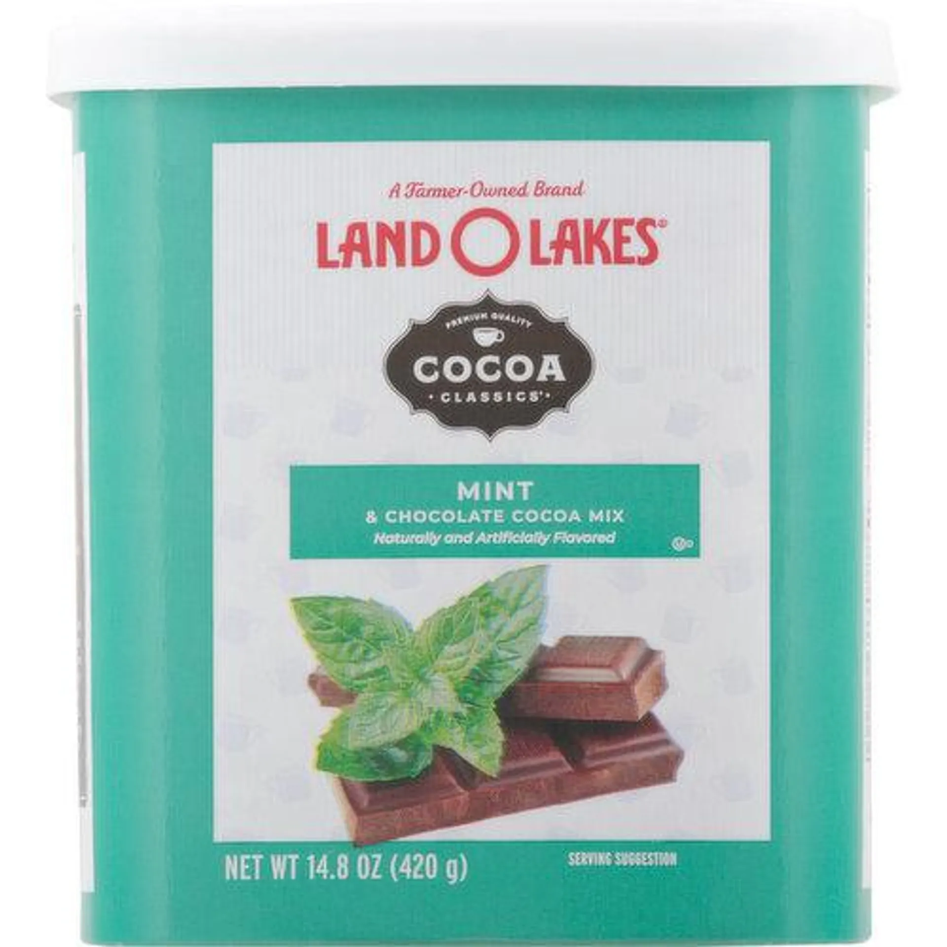 Land O Lakes Cocoa Mix, Mint & Chocolate, 14.8 Ounce
