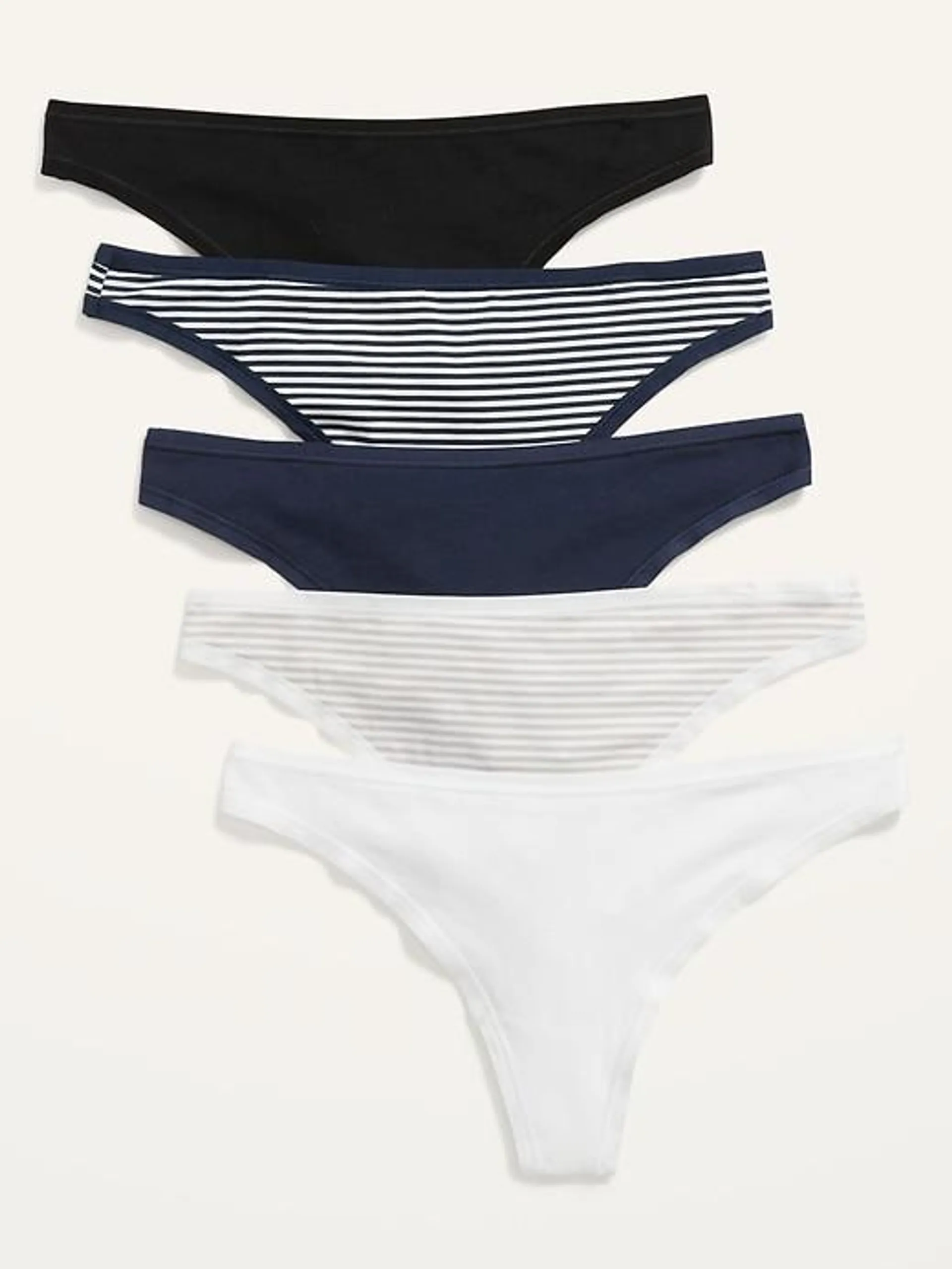 Supima® Cotton-Blend Thong Underwear 5-Pack for Women