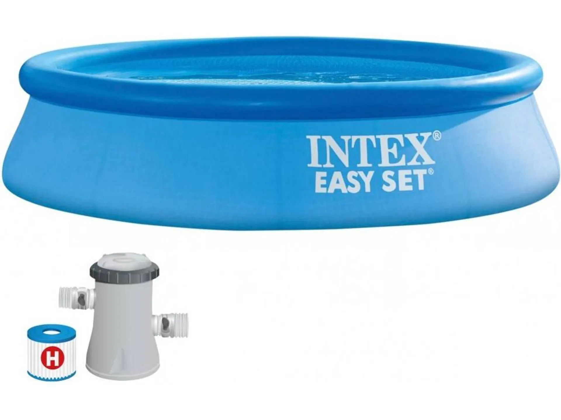 Piscina Insuflável INTEX Circular Easy Set com Bomba de Filtro (1.250 L - PVC - 244x244x61 cm)