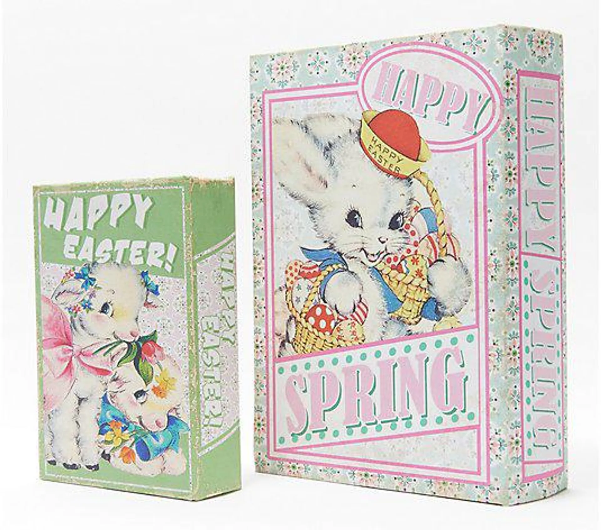 Mr. Cottontail Set of 2 Nostalgic Easter Themed Nesting Books