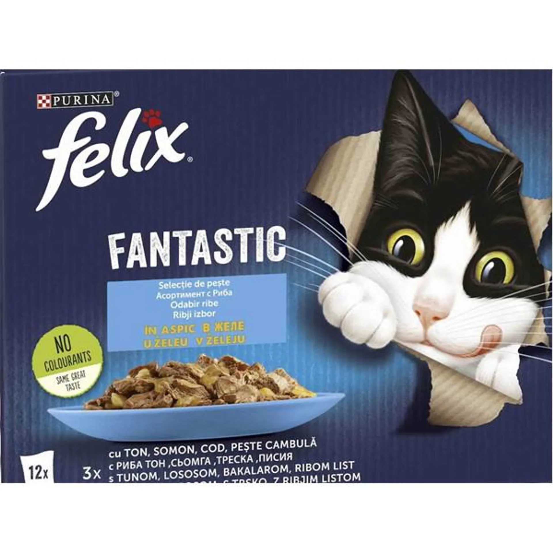 FELIX Fantastic, riblji mix, multipack 12x85g