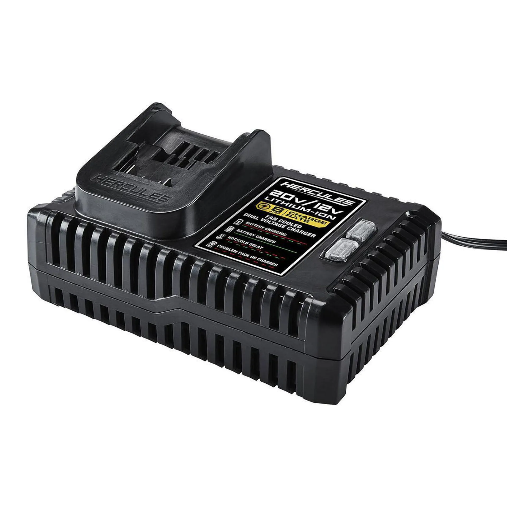 20V/12V Dual Voltage, Fan Cooled Lithium-Ion Battery Charger