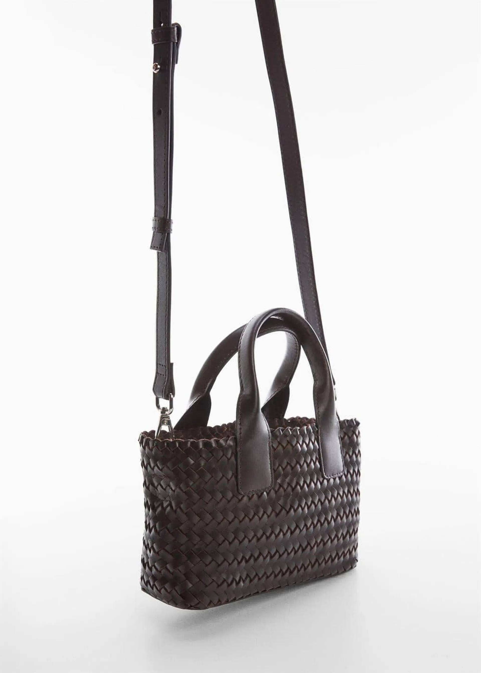 Braided leather bag -  Woman | Mango Ireland
